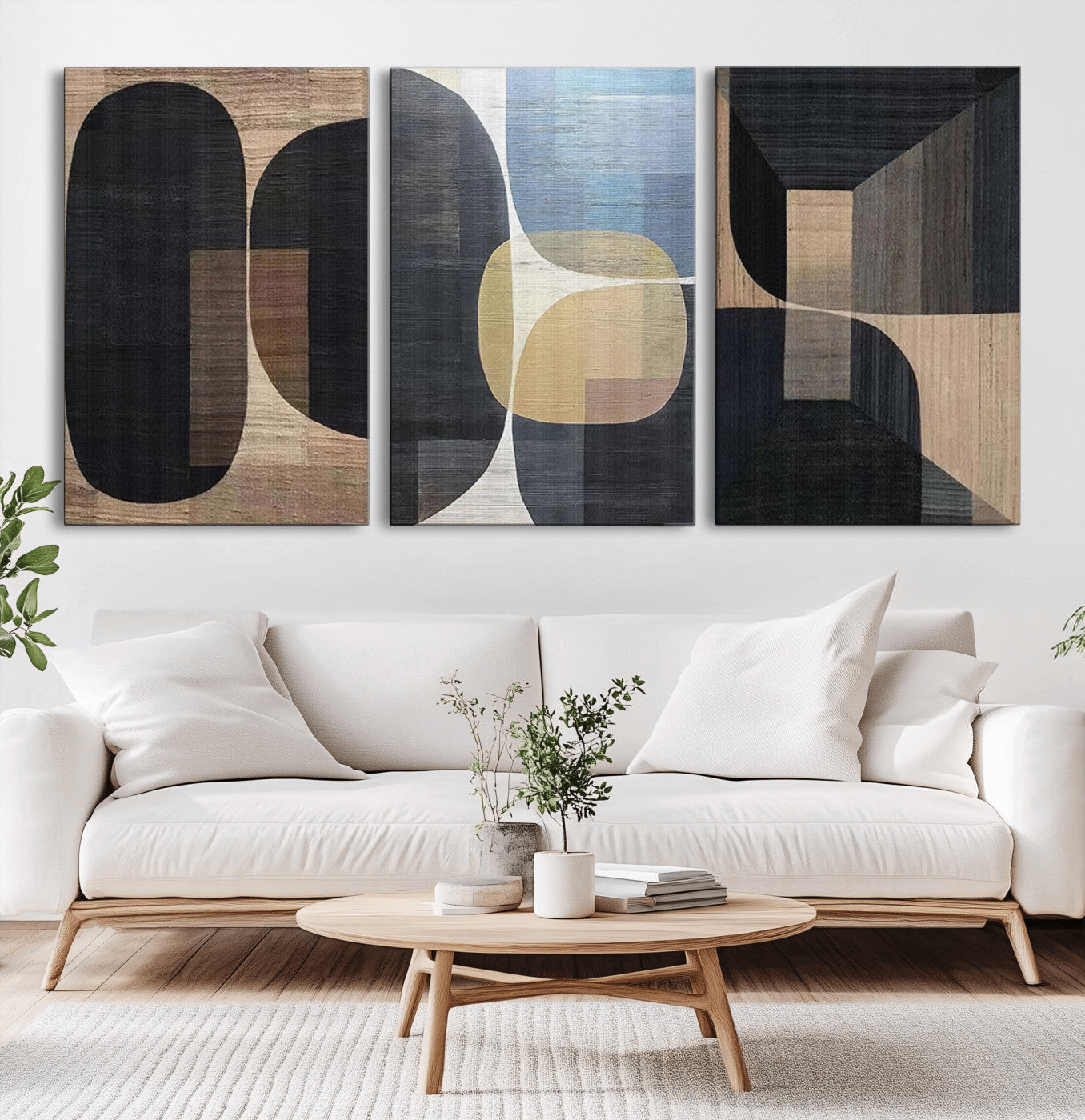 75252-MGV-CV-36X24-Minimalist Wabi Sabi Abstract Geometric Wall Art Canvas Print – Modern Minimalist Shapes – Ready to