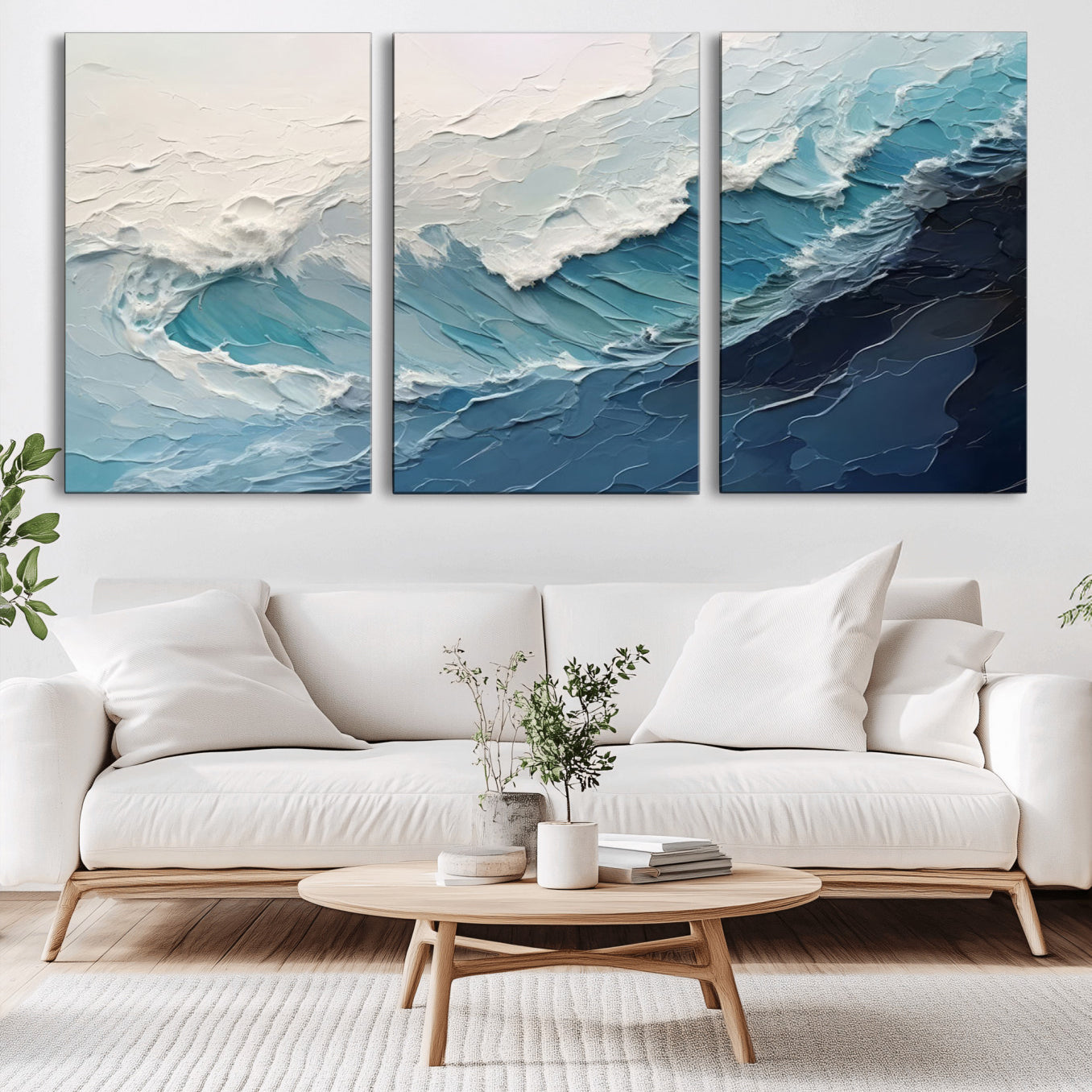 23887-MGV-CV-36X24-Ocean Wave Canvas Wall Art Print – Coastal Living Room Large Ocean Wave Seascape Wall Art for Home, Office, Living Room