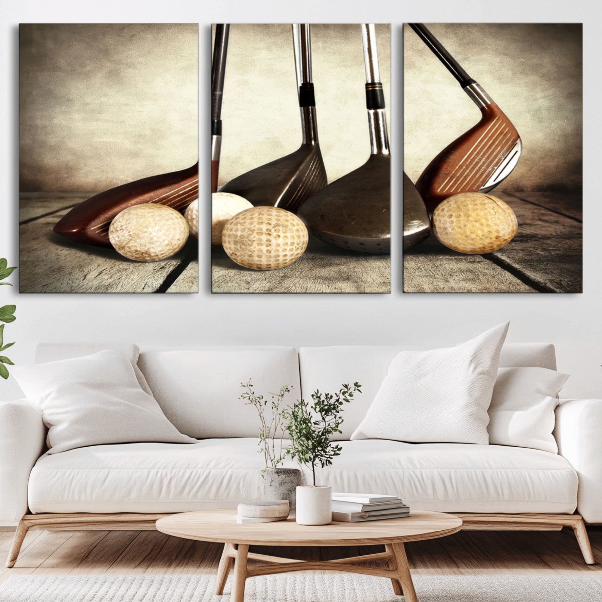 33845-MGV-CV-36X24-Vintage Golf Ball Art | Golf Decor for Man Cave or Office | Ready to Hang and Framed