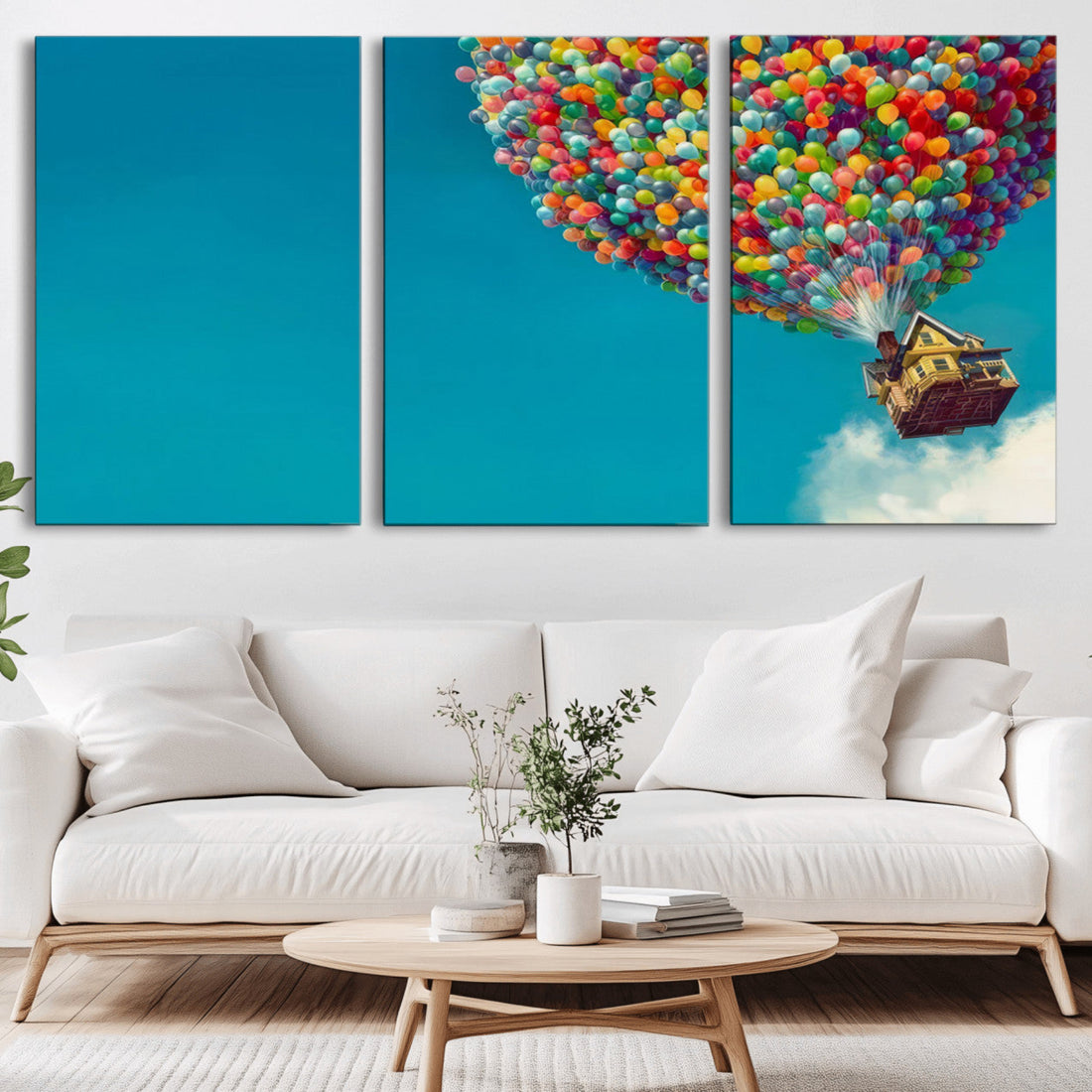 Carl Fredricksen, Up Movie Wall Art, Colorful Balloon House