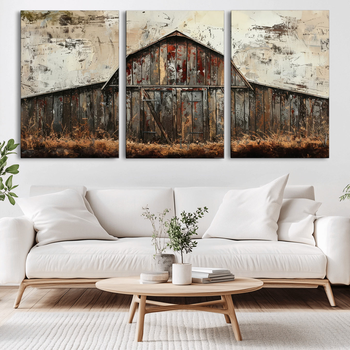 -Rustic Barn Wall Art | Farmhouse Wall Decor Canvas Print | Ready to Hang Barn Decor for Cabin or