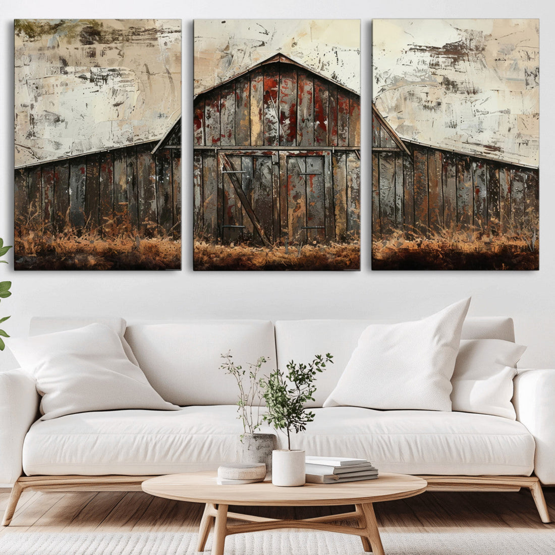 Rustic Barn Wall Art, Farmhouse Wall Decor Canvas Print
