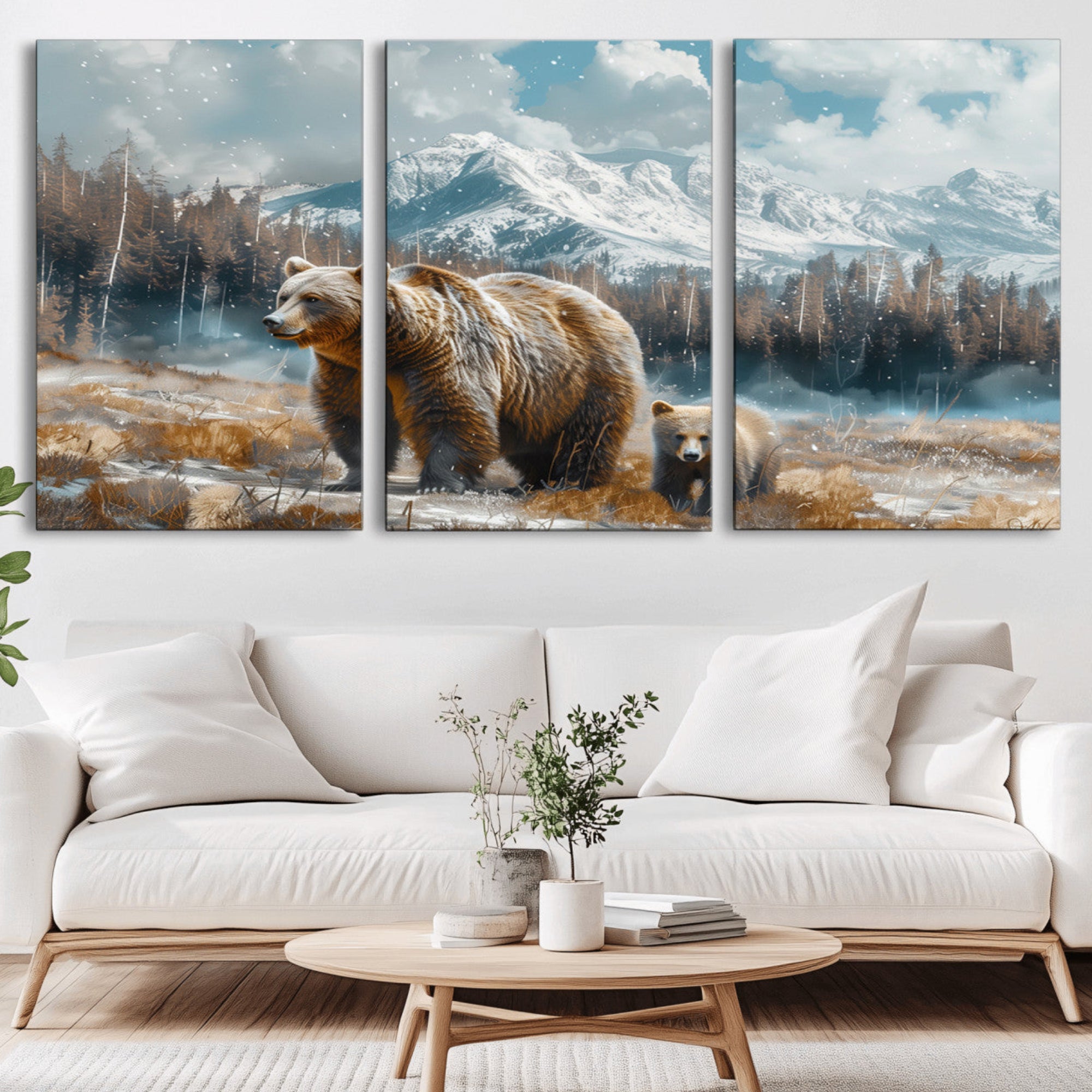 65933-MGV-CV-36X24-Bear and Baby Bear Wall Art Canvas Print