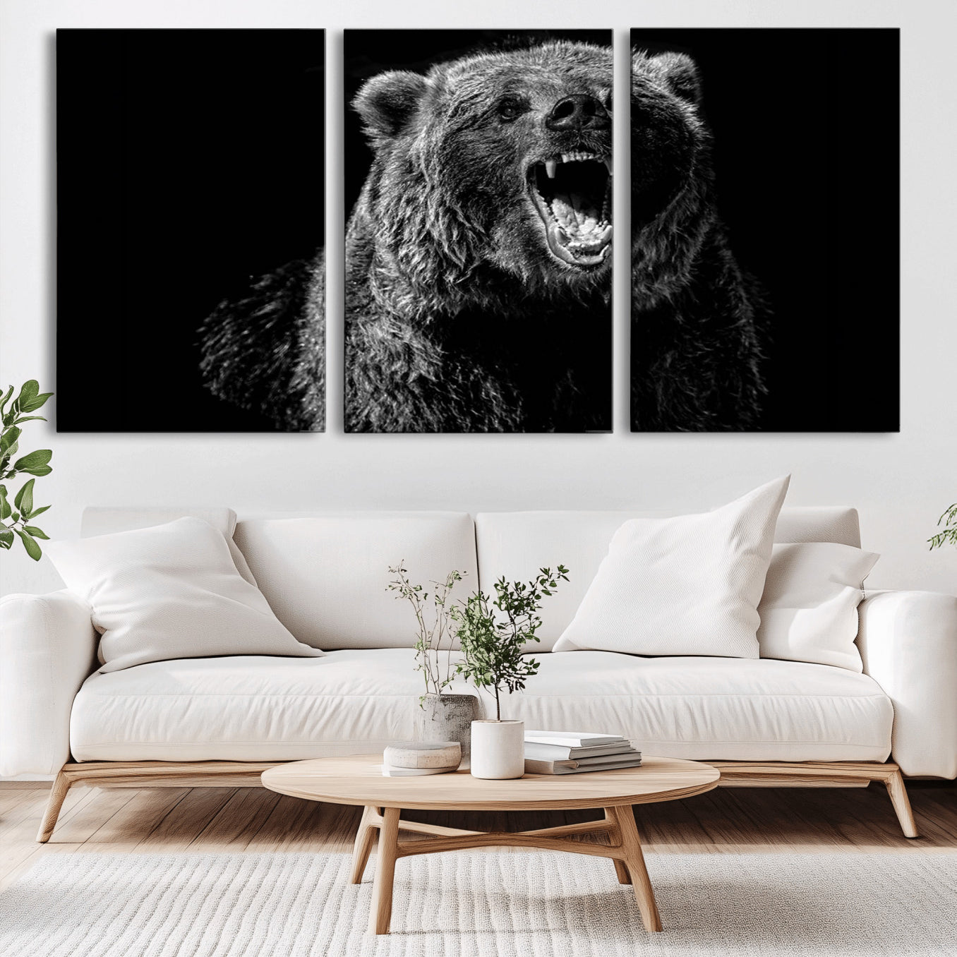-Bear Canvas Print | Wildlife Wall Art for Cabin Decor | Ready to Hang Framed