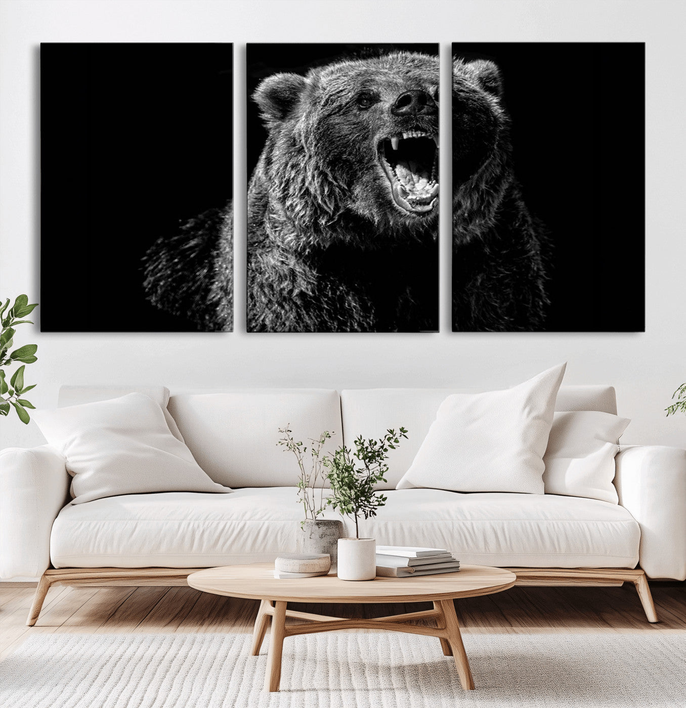 -Bear Canvas Print | Wildlife Wall Art for Cabin Decor | Ready to Hang Framed