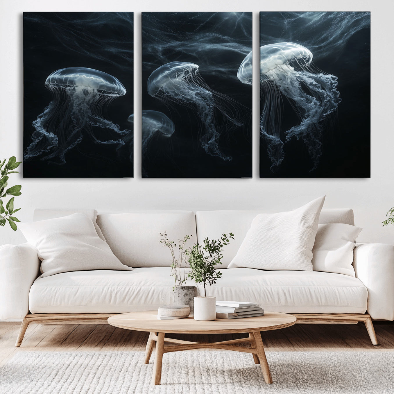 -Jellyfish Wall Art Canvas Print, Elegant Wall Decor