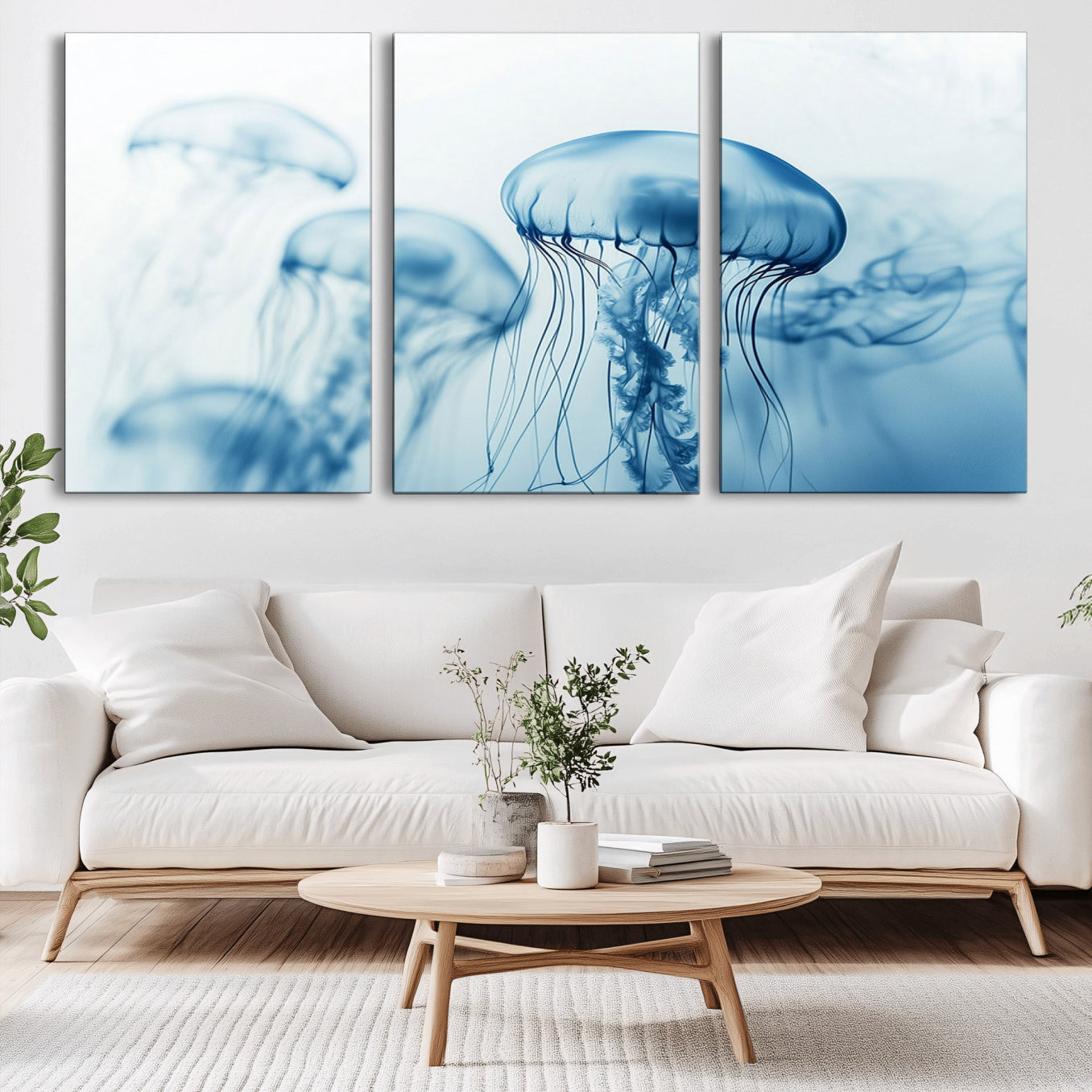 -Blue Jellyfish Wall Art Canvas Print