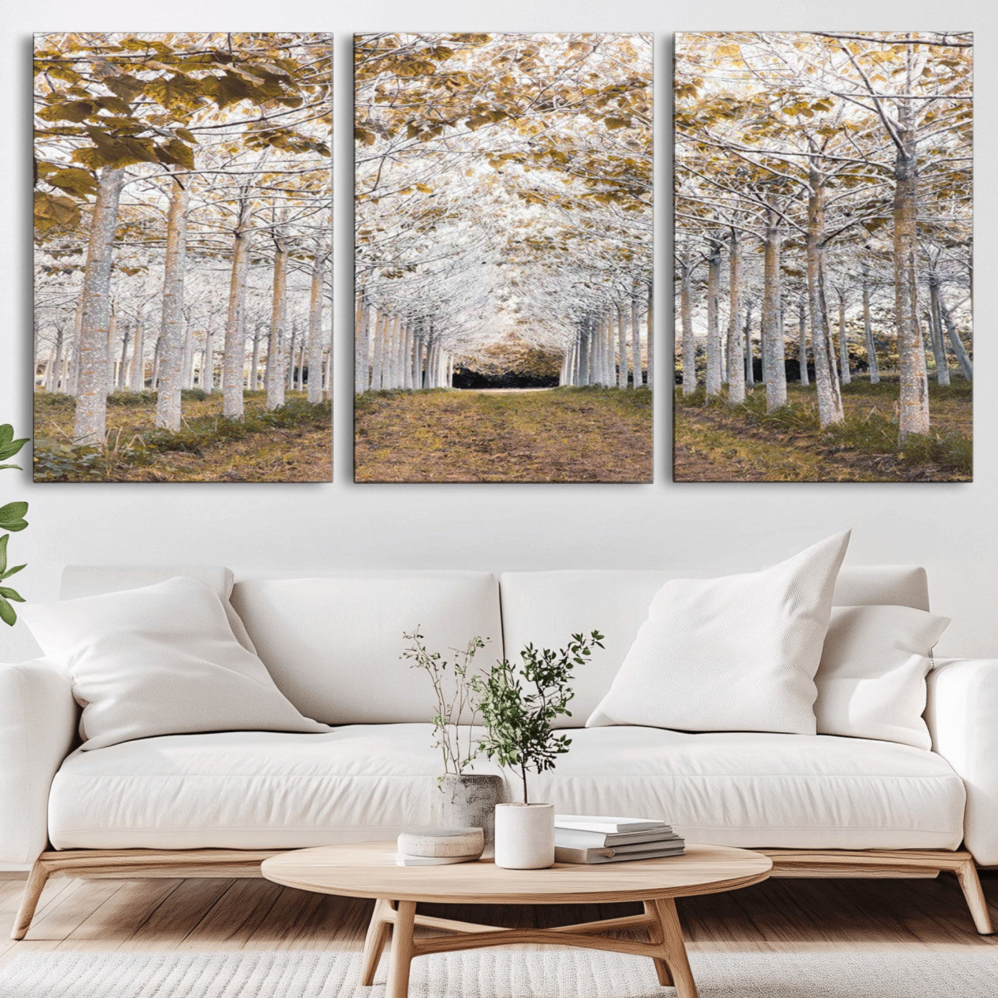 41104-MGV-CV-36X24-Forest Grove Wall Art | Serene Pathway Canvas Print | Ready to Hang and Framed Nature Wall Decor for