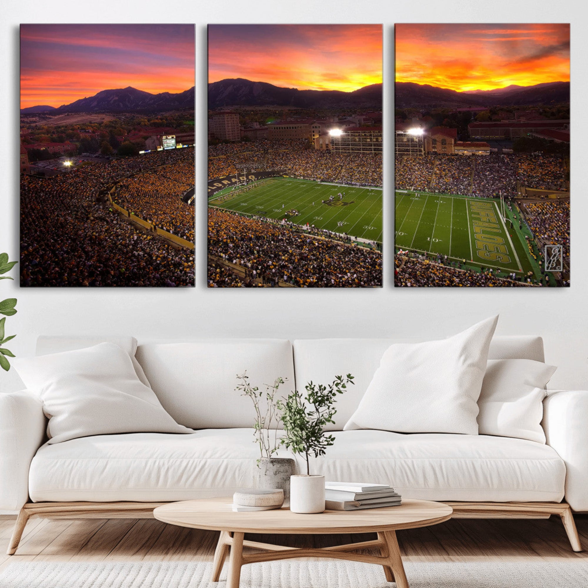 84649-MGV-CV-36X24-Folsom Field - University of Colorado Buffaloes Football Stadium, Colorado Buffaloes Wall Art Canvas