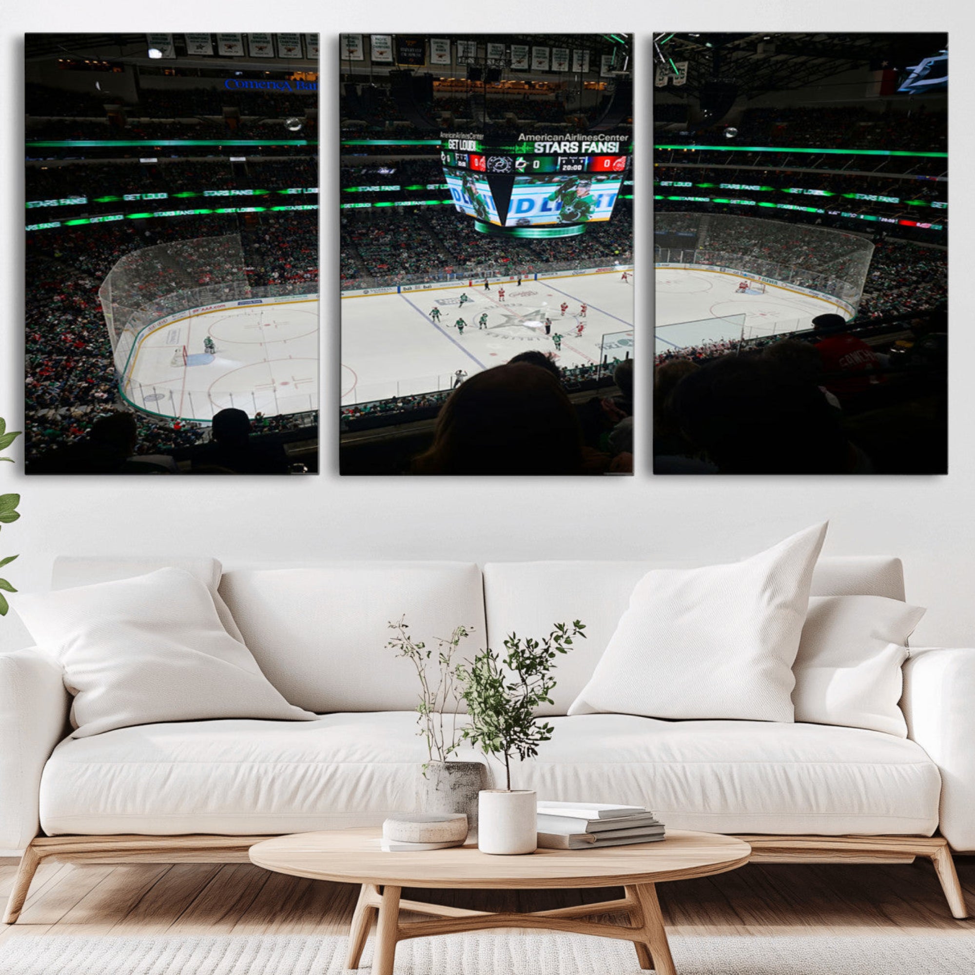 13876-MGV-CV-36X24-American Airlines Center Dallas Stars Wall Art Canvas Print - Dallas Hockey Arena Stadium Print