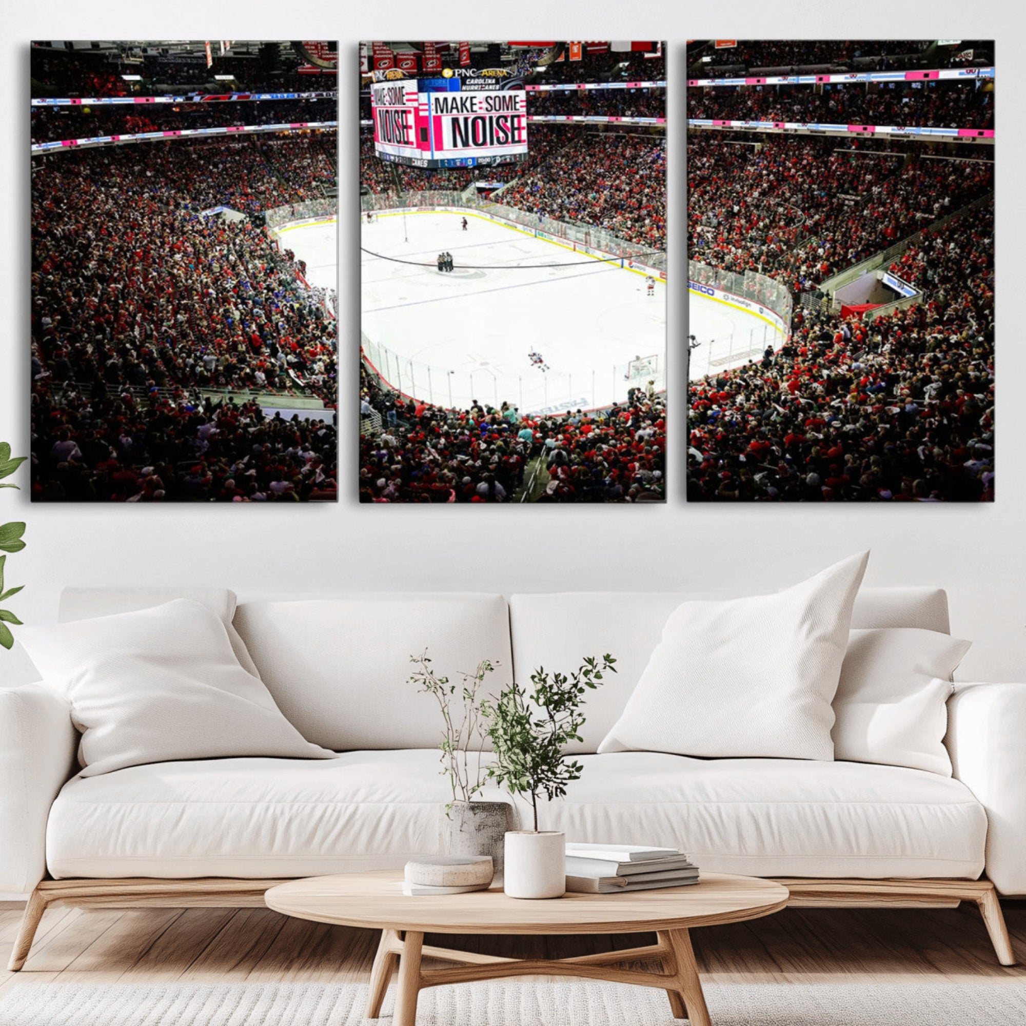 73950-MGV-CV-36X24-PNC Arena Raleigh North Carolina Hurricanes Hockey Stadium Wall Art Canvas, North Carolina