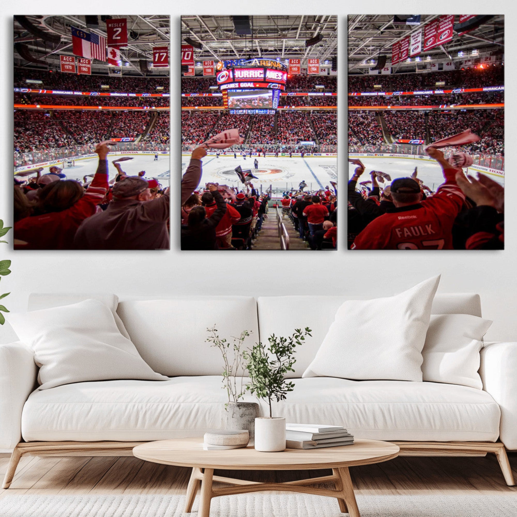50609-MGV-CV-36X24-Carolina Hurricanes Ice Hockey Stadium Wall Art, Carolina Hurricanes Canvas Print