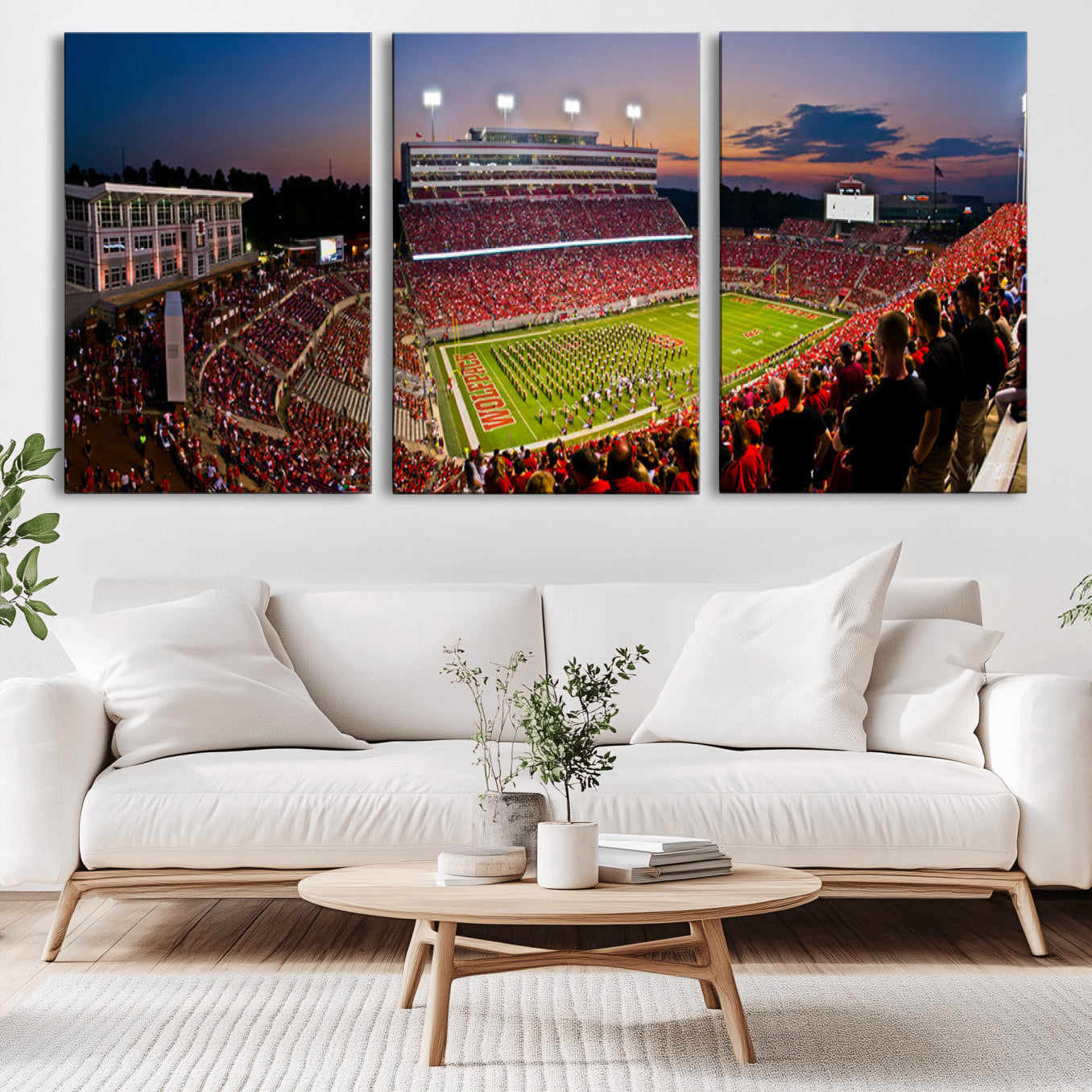 -NC State Wolfpack Football Team Print - Raleigh Carter-Finley Stadium Wall Art Canvas Print