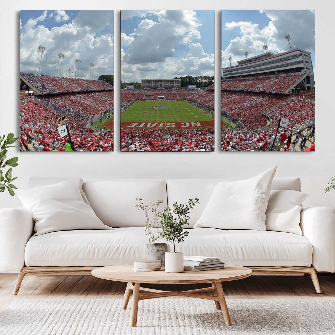 -NC State Wolfpack Football Team Print Canvas- Raleigh Carter-Finley Stadium Wall Art Canvas Print