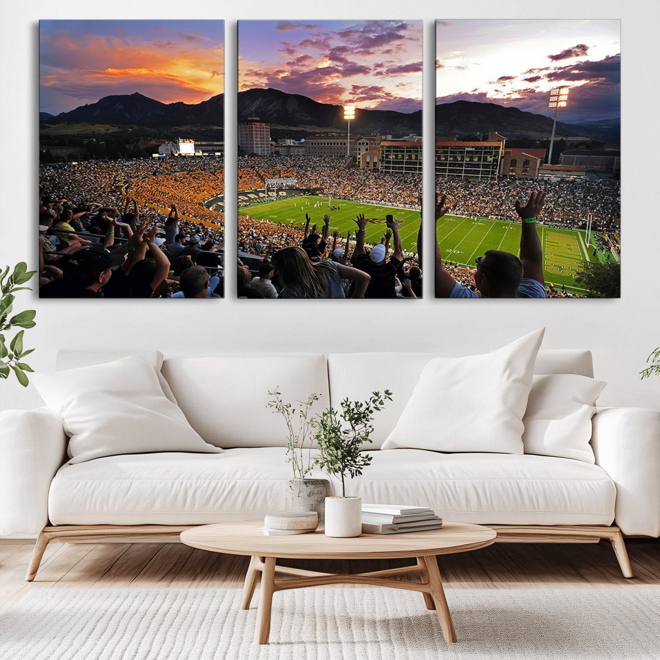 -Framed Colorado Buffaloes Football Team Print - Boulder Folsom Field Stadium Wall Art Canvas Print