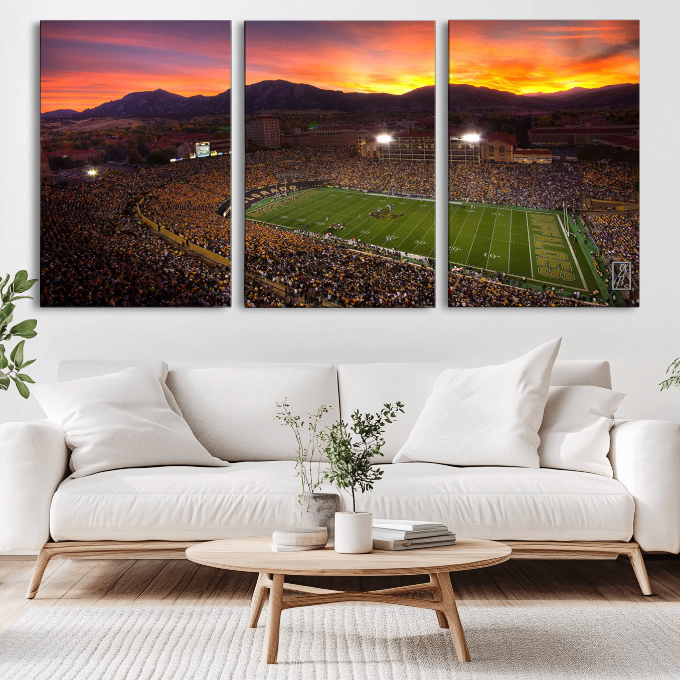 -Colorado Buffaloes Football Team Print - Boulder Folsom Field Stadium Wall Art Canvas Print