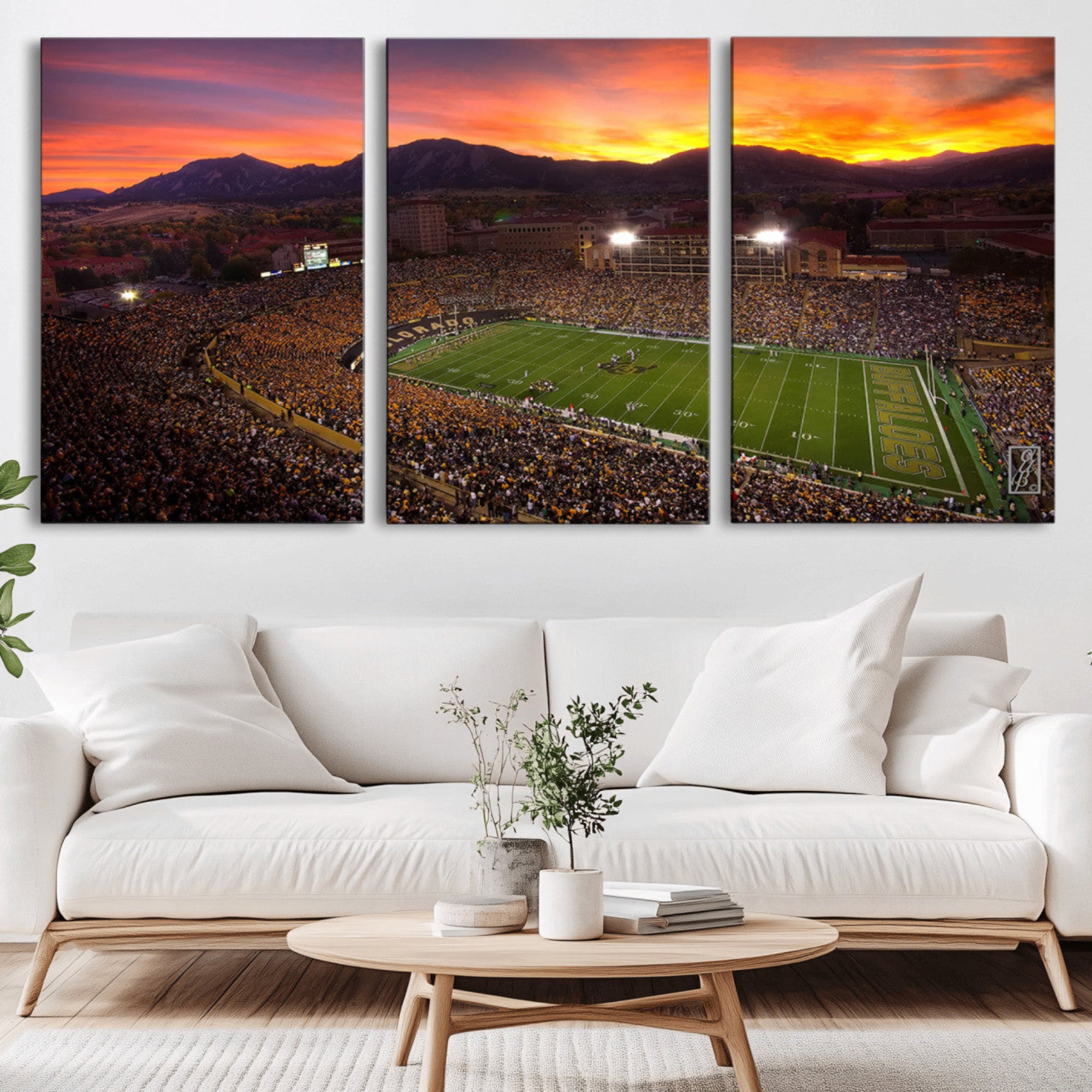 58708-MGV-CV-36X24-Colorado Buffaloes Football Team Print - Boulder Folsom Field Stadium Wall Art Canvas Print