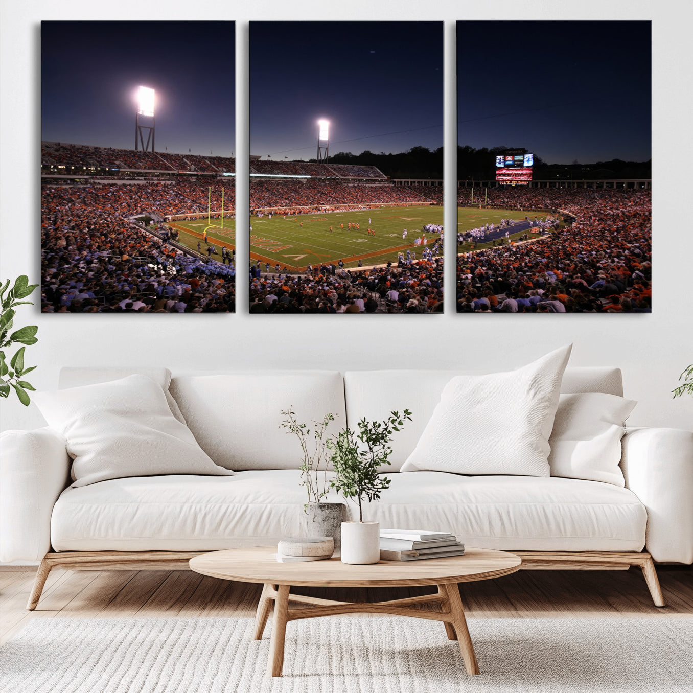 -Virginia Cavaliers Football Team Print - Charlottesville Scott Stadium Canvas Print Wall Art