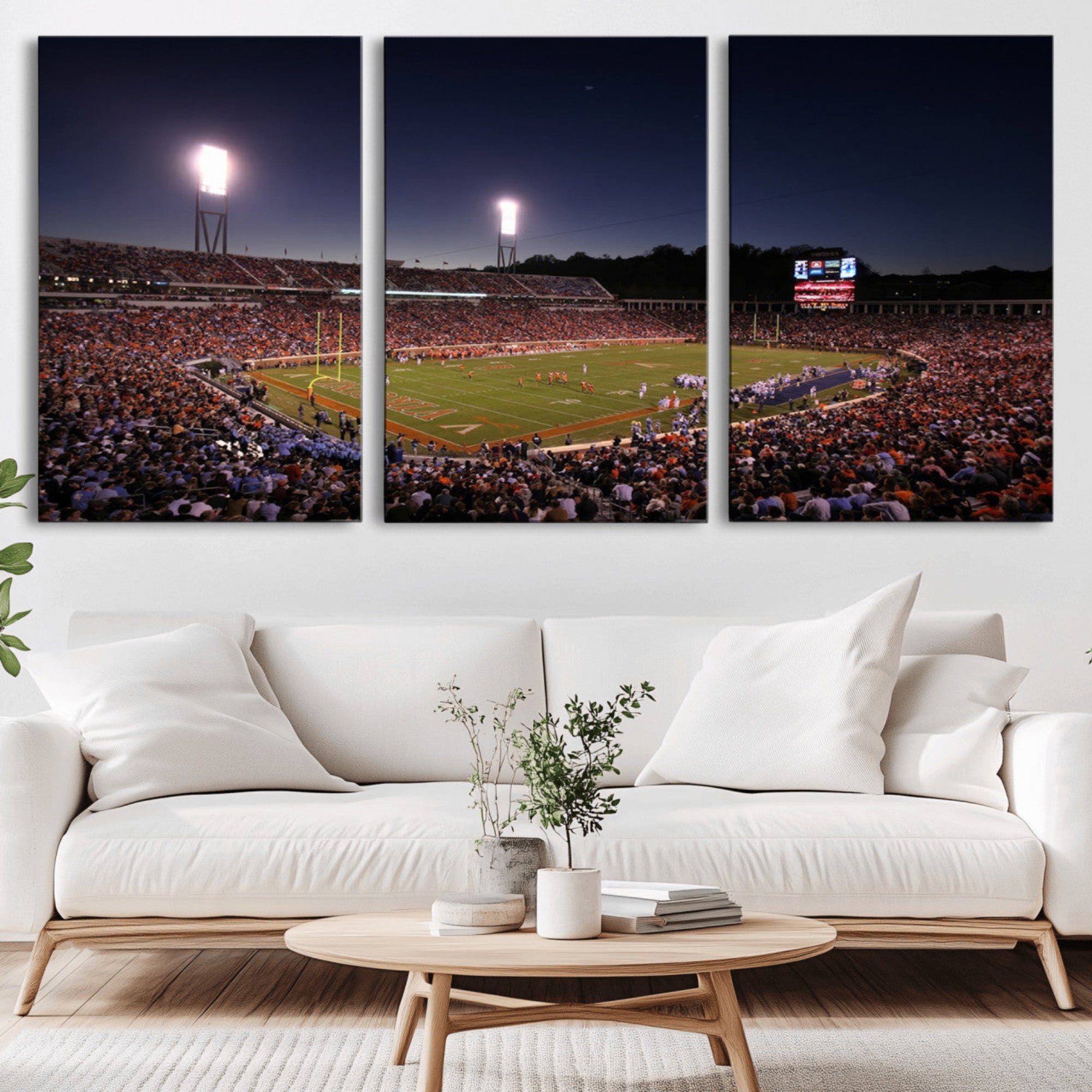 69378-MGV-CV-36X24-Virginia Cavaliers Football Team Print - Charlottesville Scott Stadium Canvas Print Wall Art