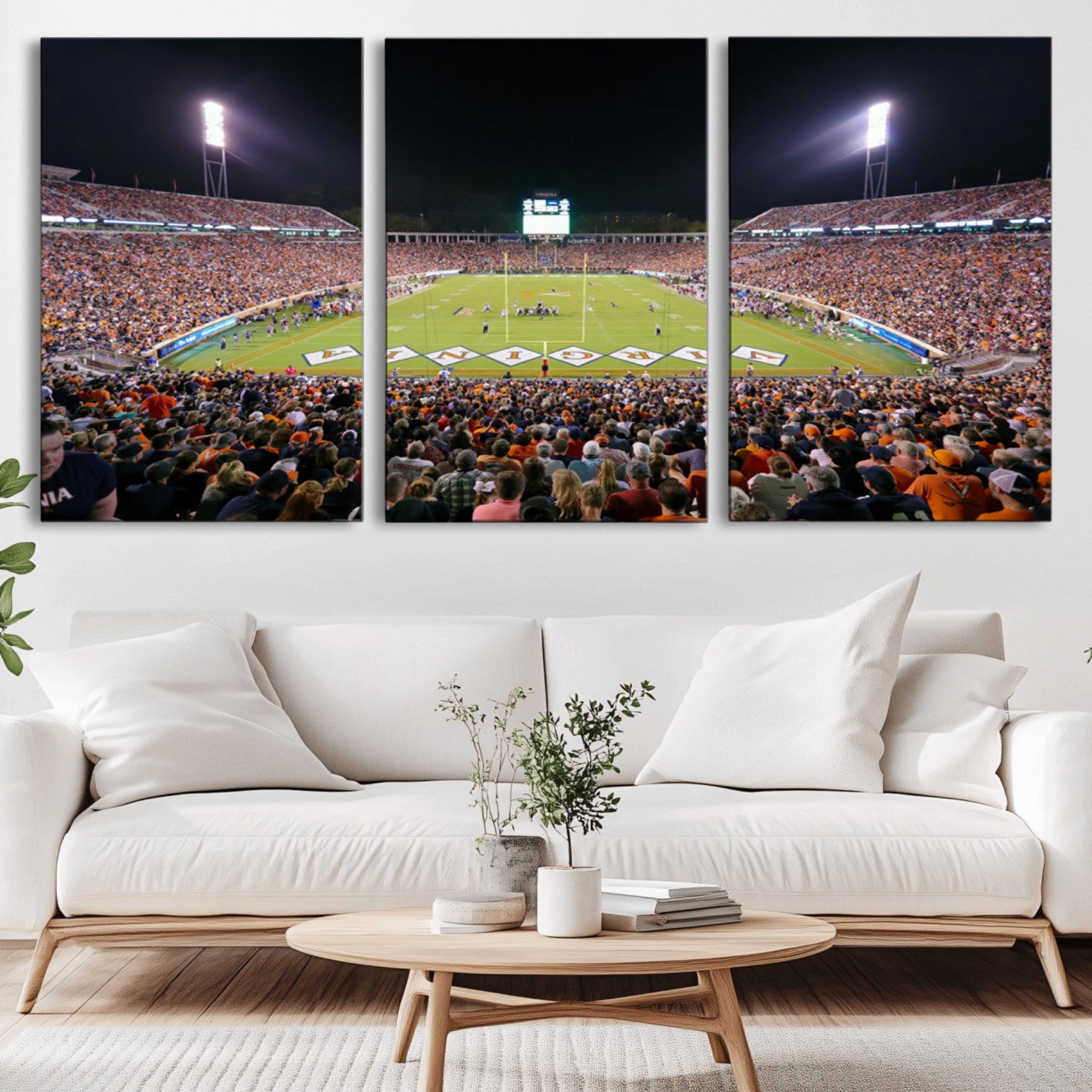 98441-MGV-CV-36X24-Virginia Cavaliers Football Team Print - Charlottesville Scott Stadium Wall Art Canvas Print