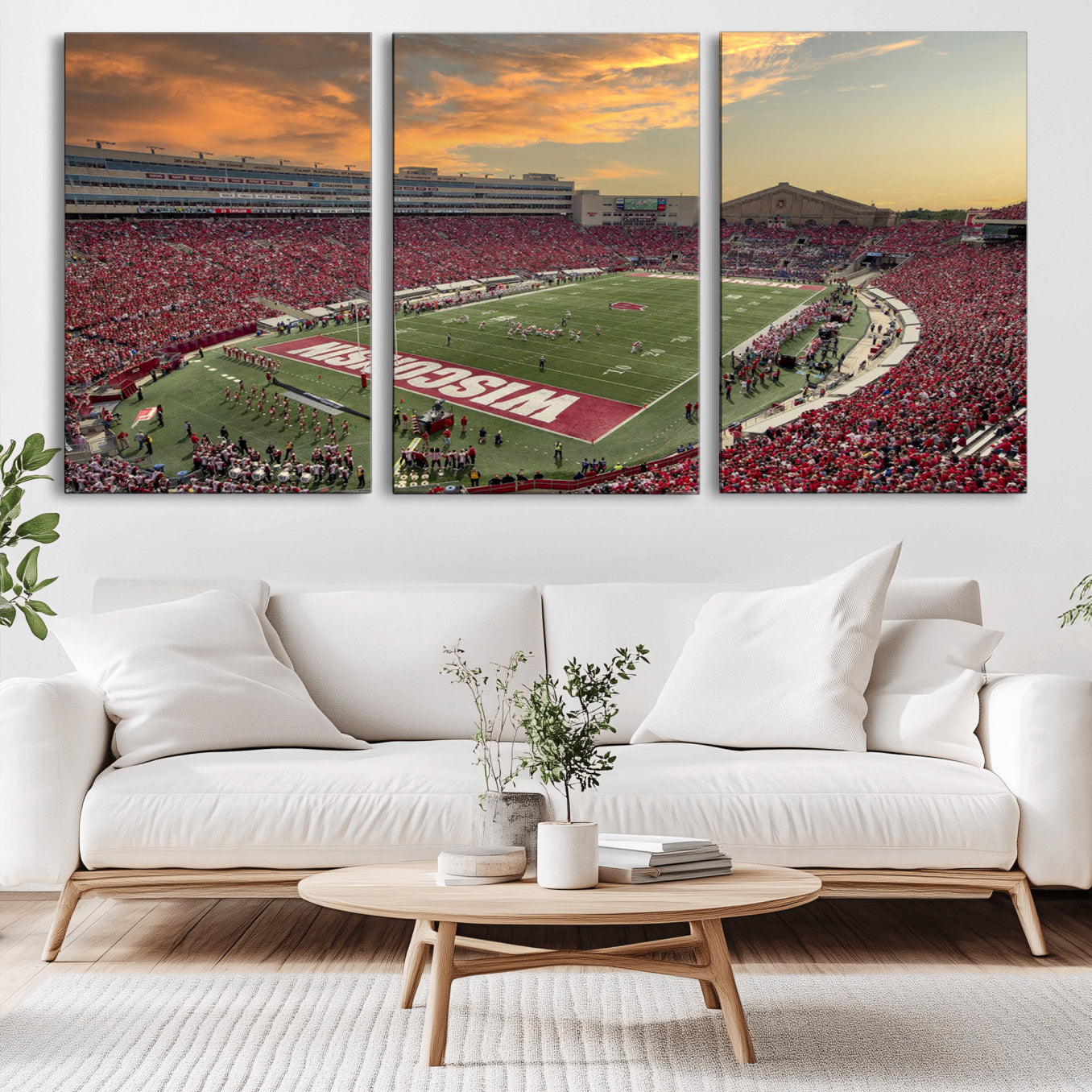 -Camp Randall Stadium Wisconsin Badgers Large Wall Art Canvas Print | College Football Stadium Wall