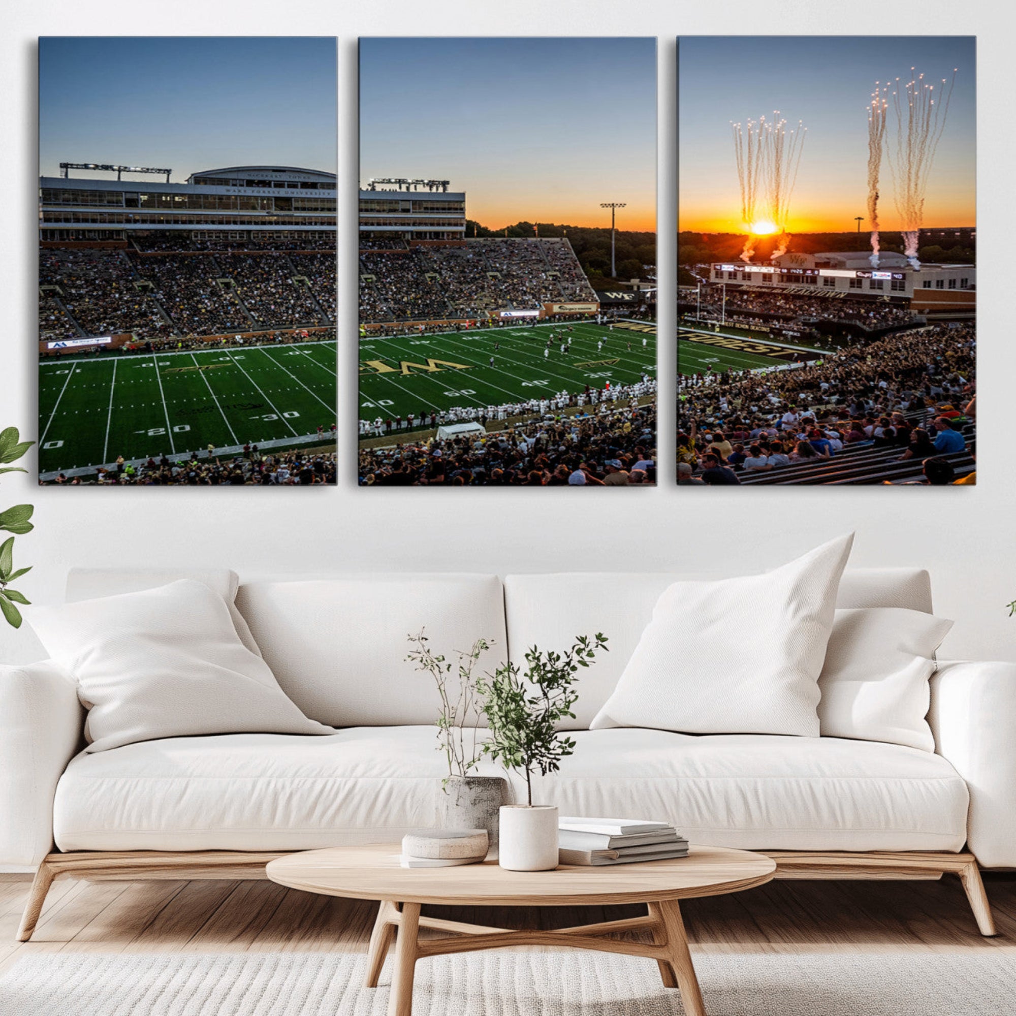 29253-MGV-CV-36X24-Demon Deacons Football Team Print Canvas- Winston-Salem Allegacy Federal Credit Union Stadium Wall