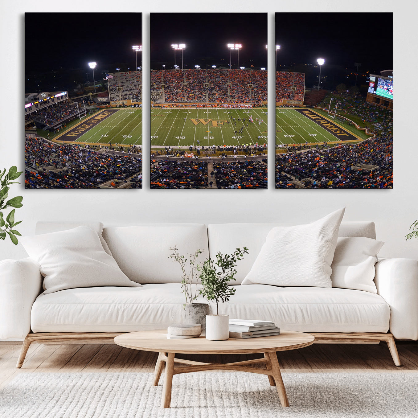 -Demon Deacons Print Canvas, Football Team Print - Winston-Salem Allegacy Federal Credit Union
