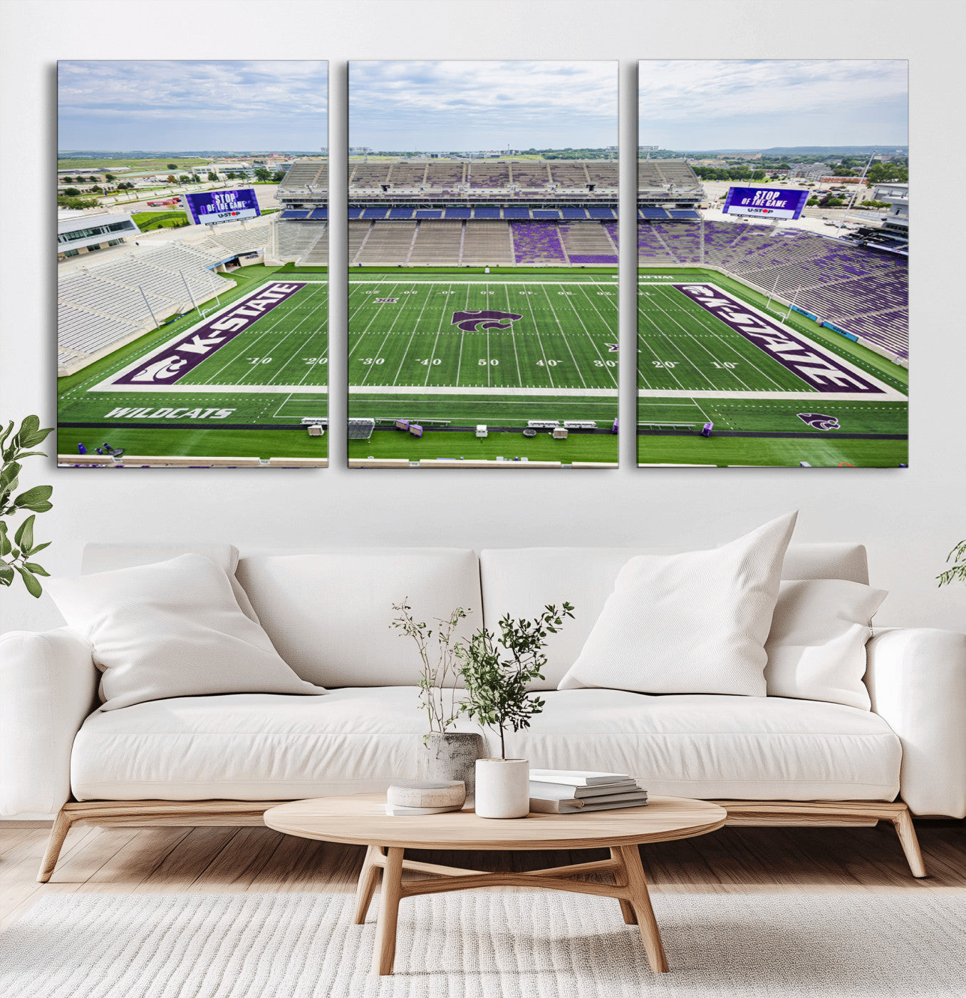 -KState Wildcats Football Team Print - Manhattan Bill Snyder Family Football Stadium Wall Art Canvas