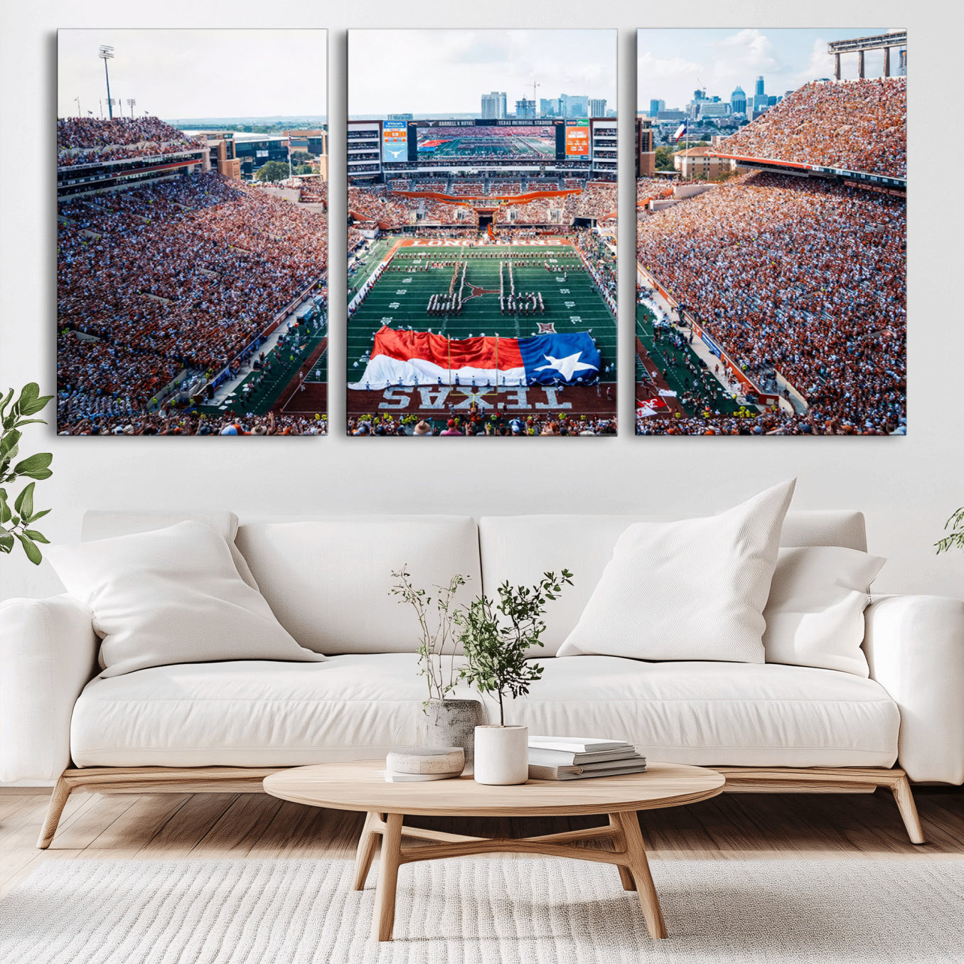 -University of Texas Longhorns Football Team Canvas Print - Austin Darrell K Royal-Texas Memorial