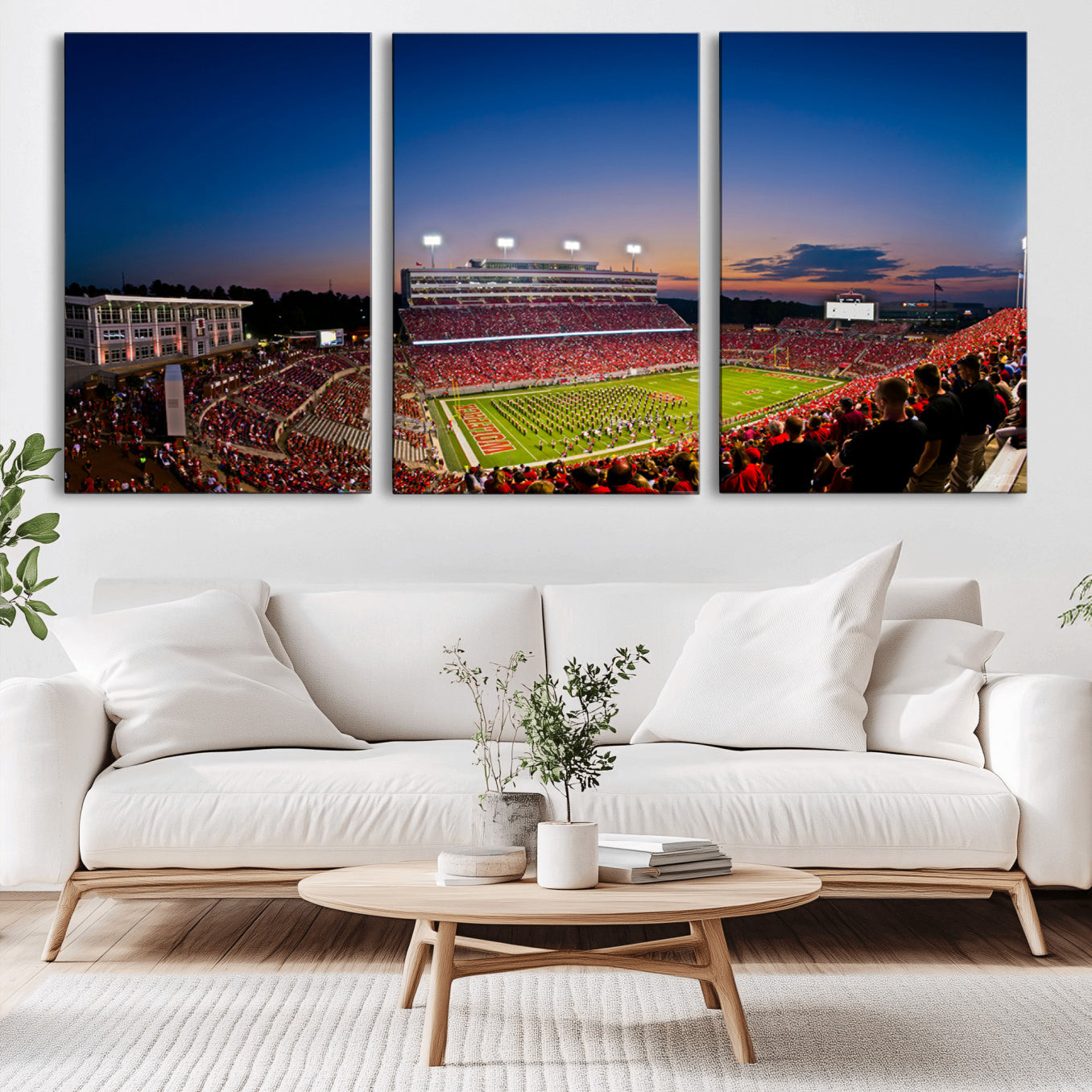 -Wolfpack Football Team Wall Art Print - Raleigh Carter-Finley Stadium Wall Art Canvas Print