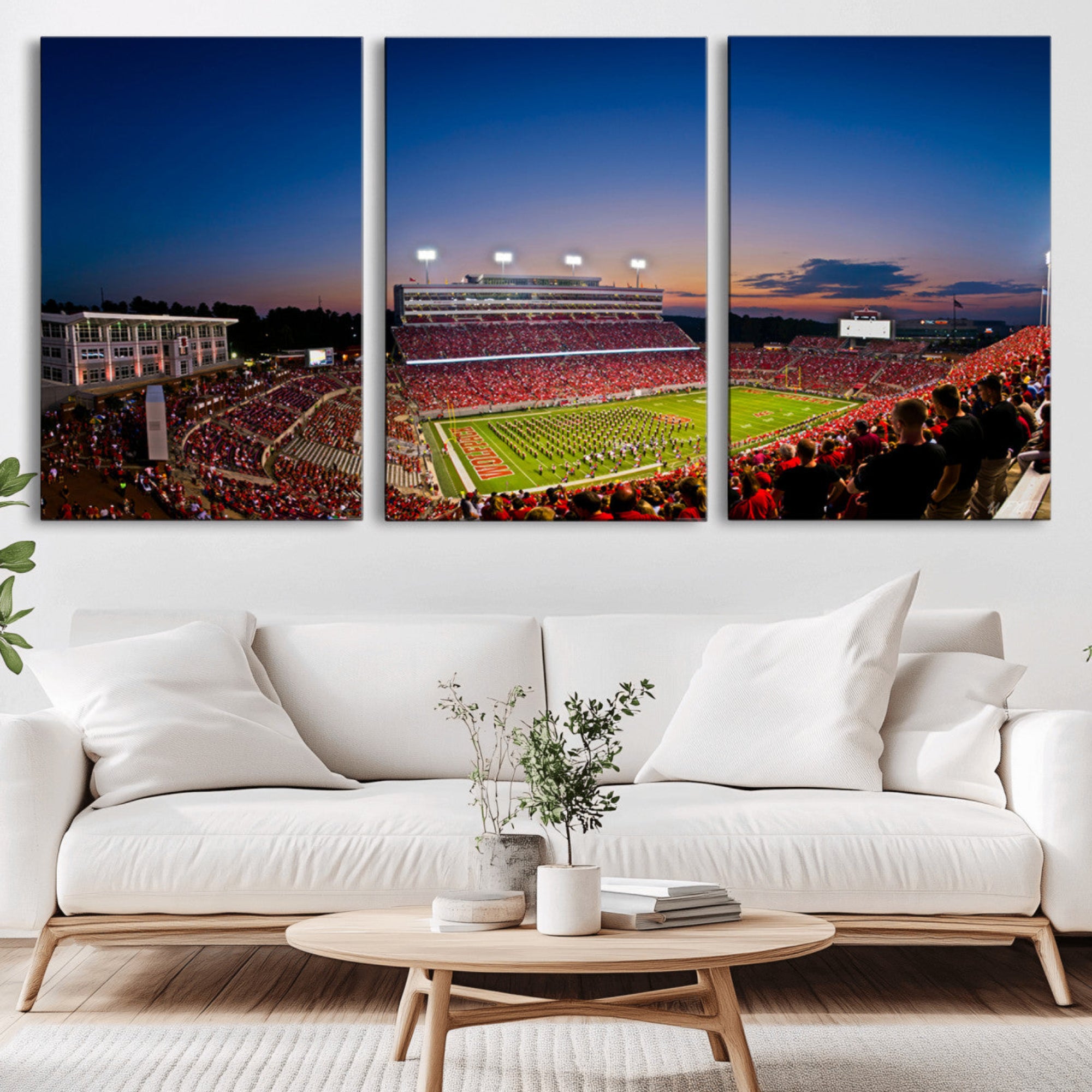 76202-MGV-CV-36X24-Wolfpack Football Team Wall Art Print - Raleigh Carter-Finley Stadium Wall Art Canvas Print