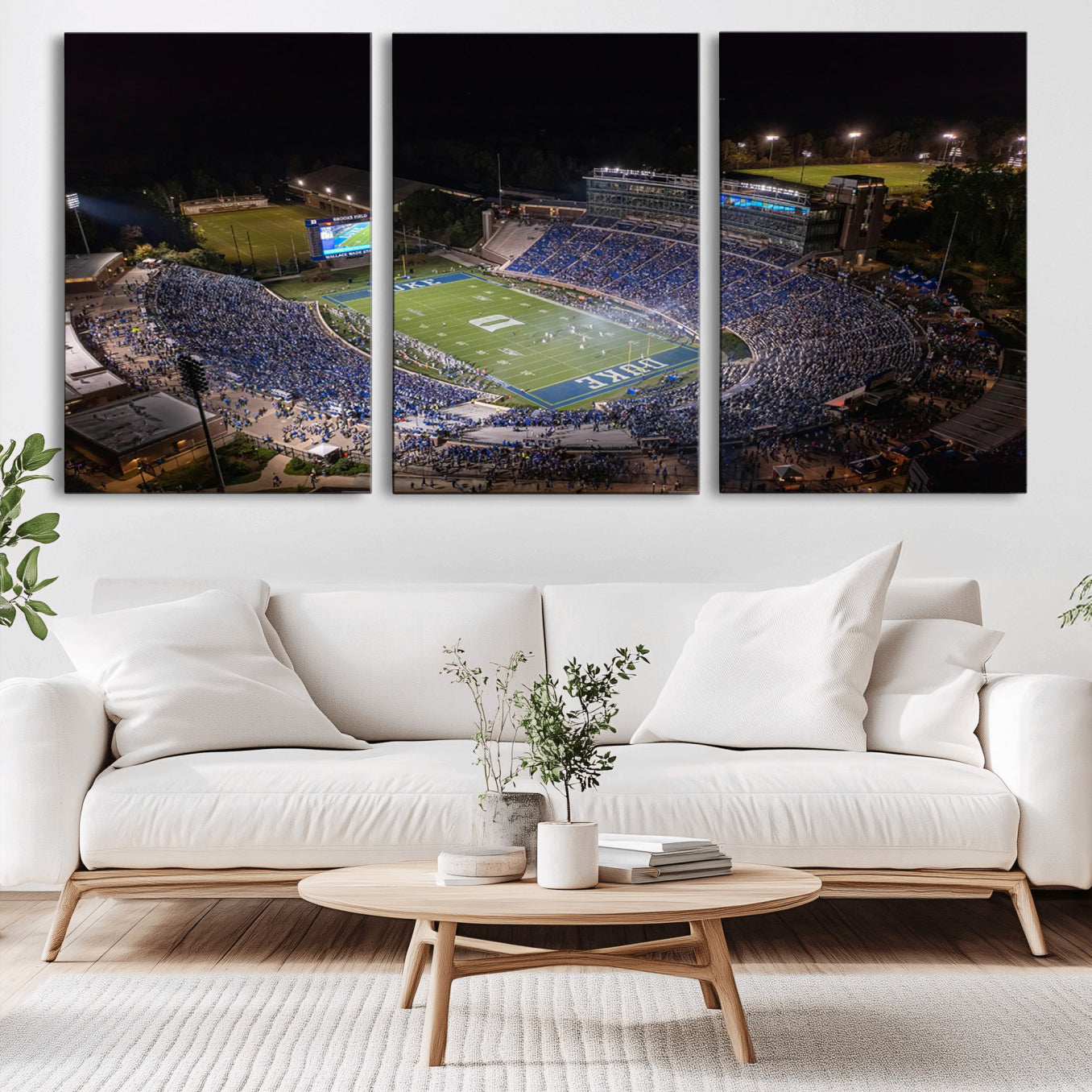 -Duke University Blue Devils Football Print Canvas - Durham Wallace Wade Stadium Wall Art Canvas