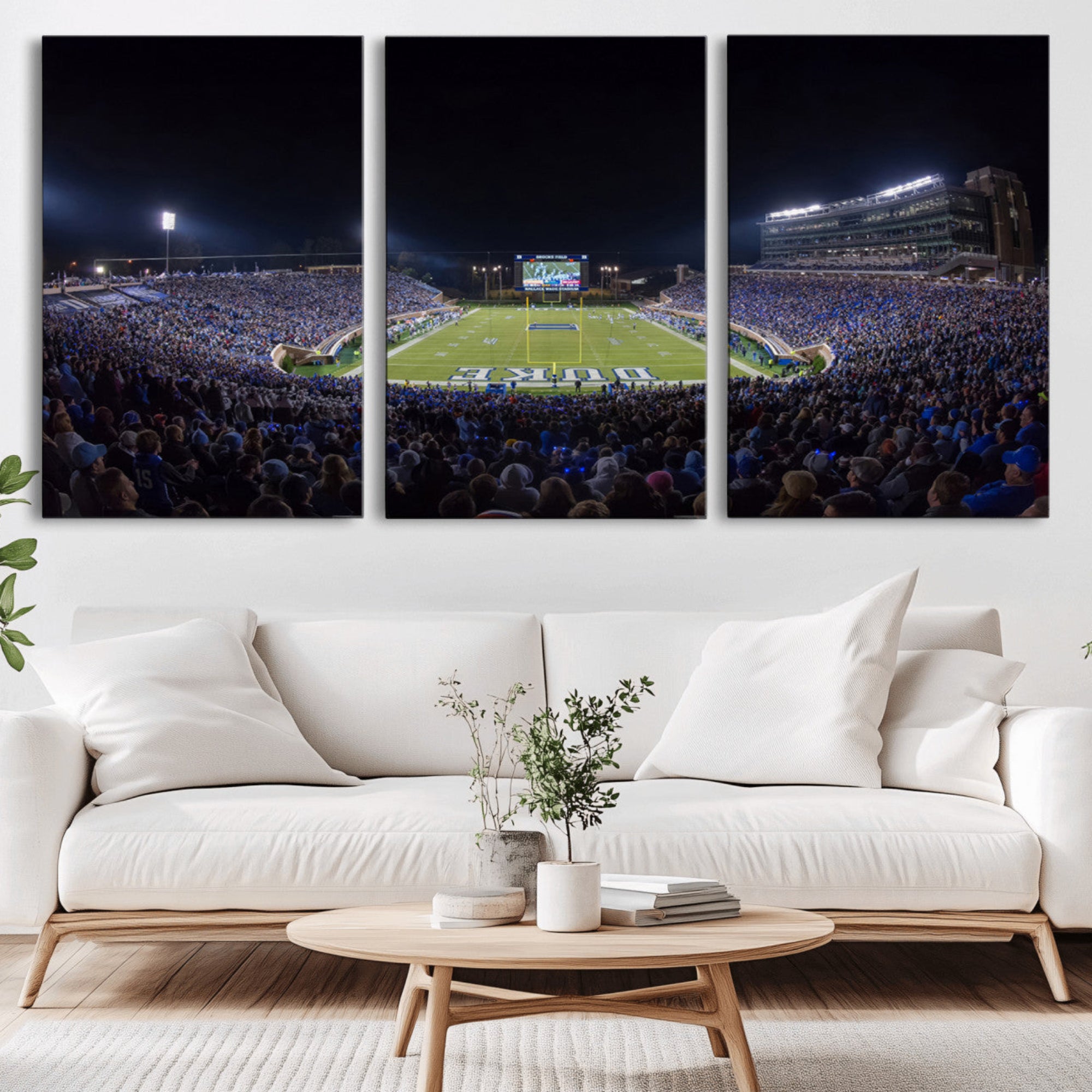 21070-MGV-CV-36X24-Duke University Blue Devils Football Team Print - Durham Wallace Wade Stadium Wall Art Canvas Print