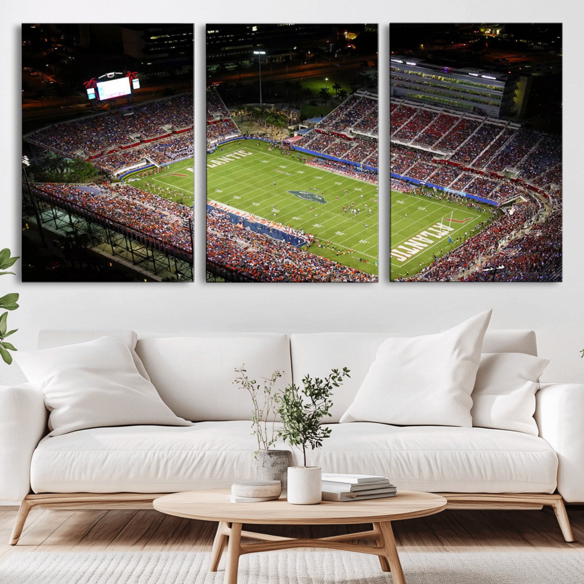 12682-MGV-CV-36X24-Florida Atlantic University Owls Canvas Print, Football Team Print - Boca Raton FAU Stadium Wall Art