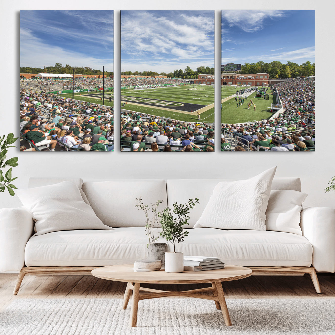 -University of Charlotte 49ers Football Team Print - Charlotte Jerry Richardson Stadium Canvas Print
