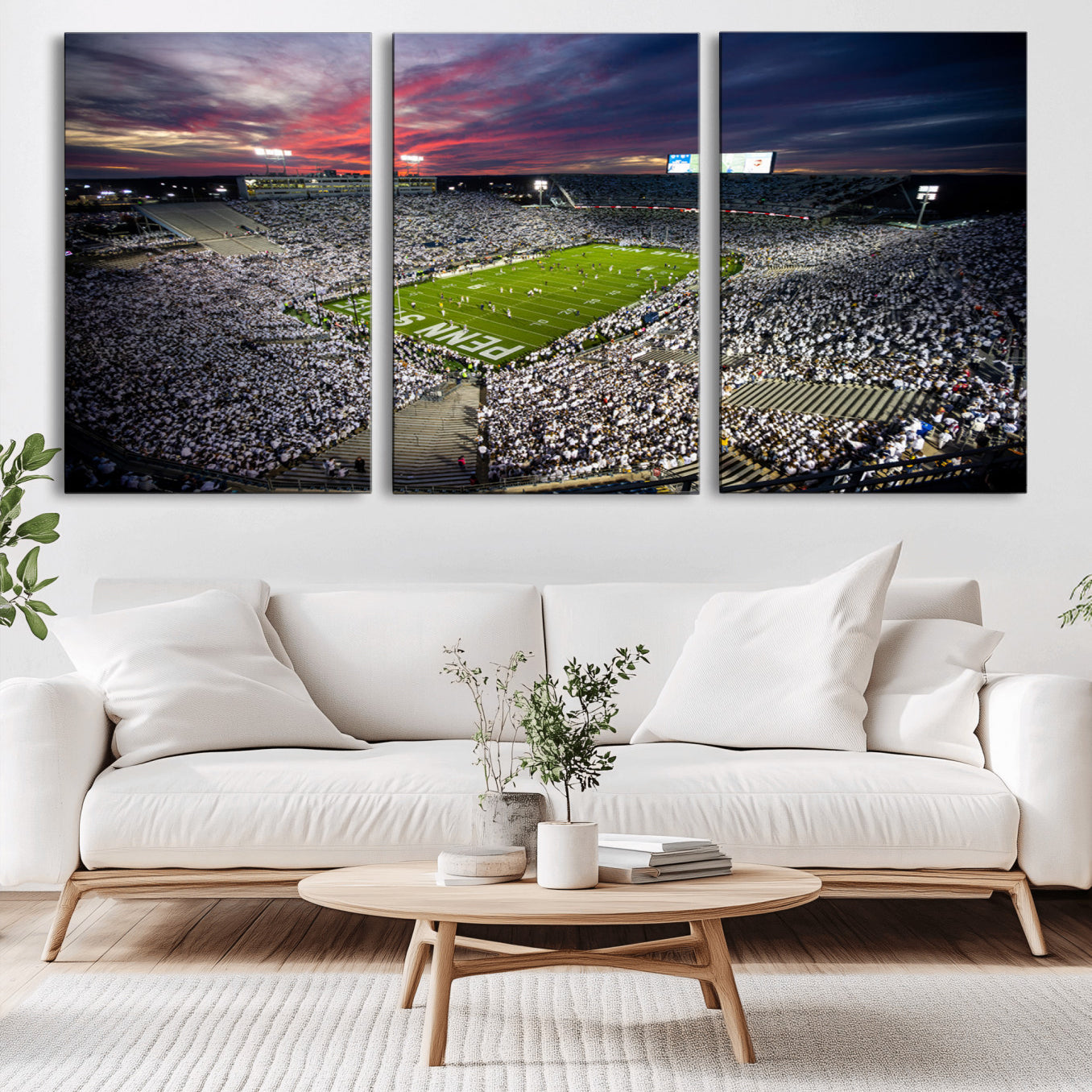 -Penn State Nittany Lions Football Team Print - University Park Beaver Stadium Art Canvas Print