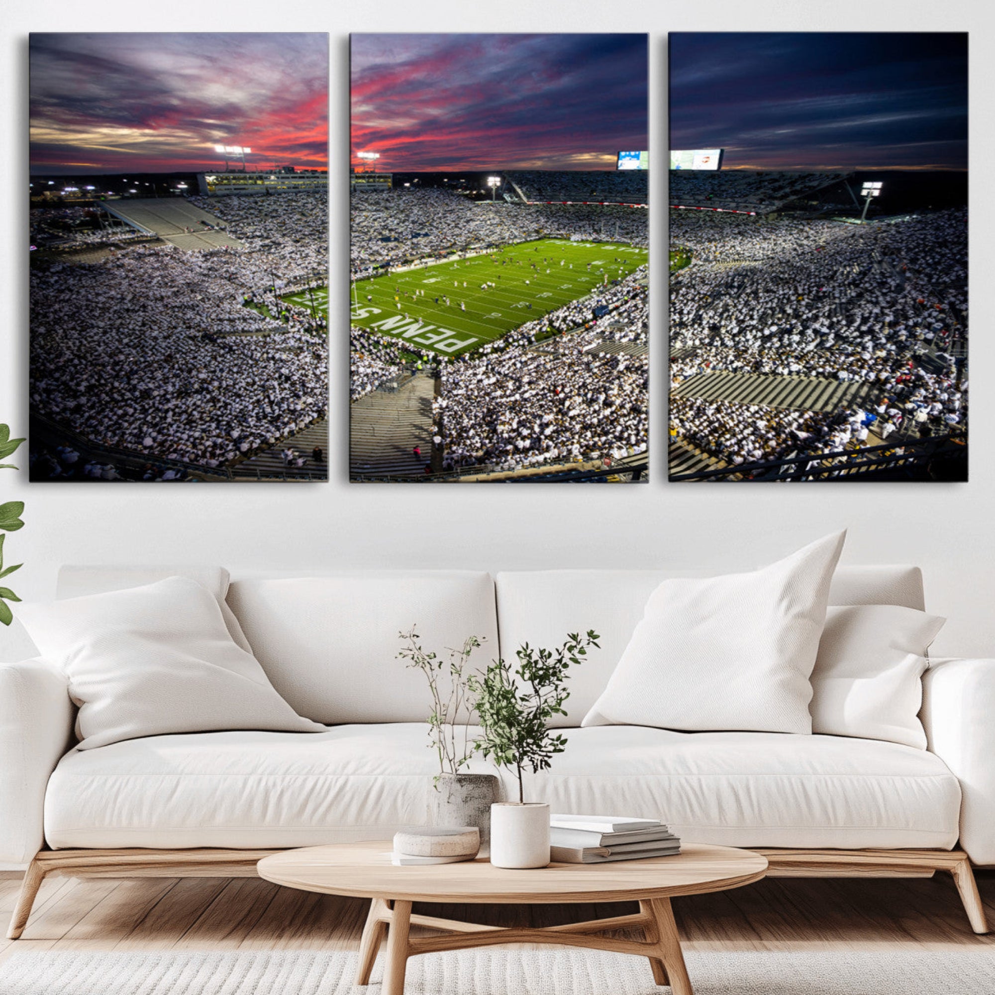 37304-MGV-CV-36X24-Penn State Nittany Lions Football Team Print - University Park Beaver Stadium Art Canvas Print