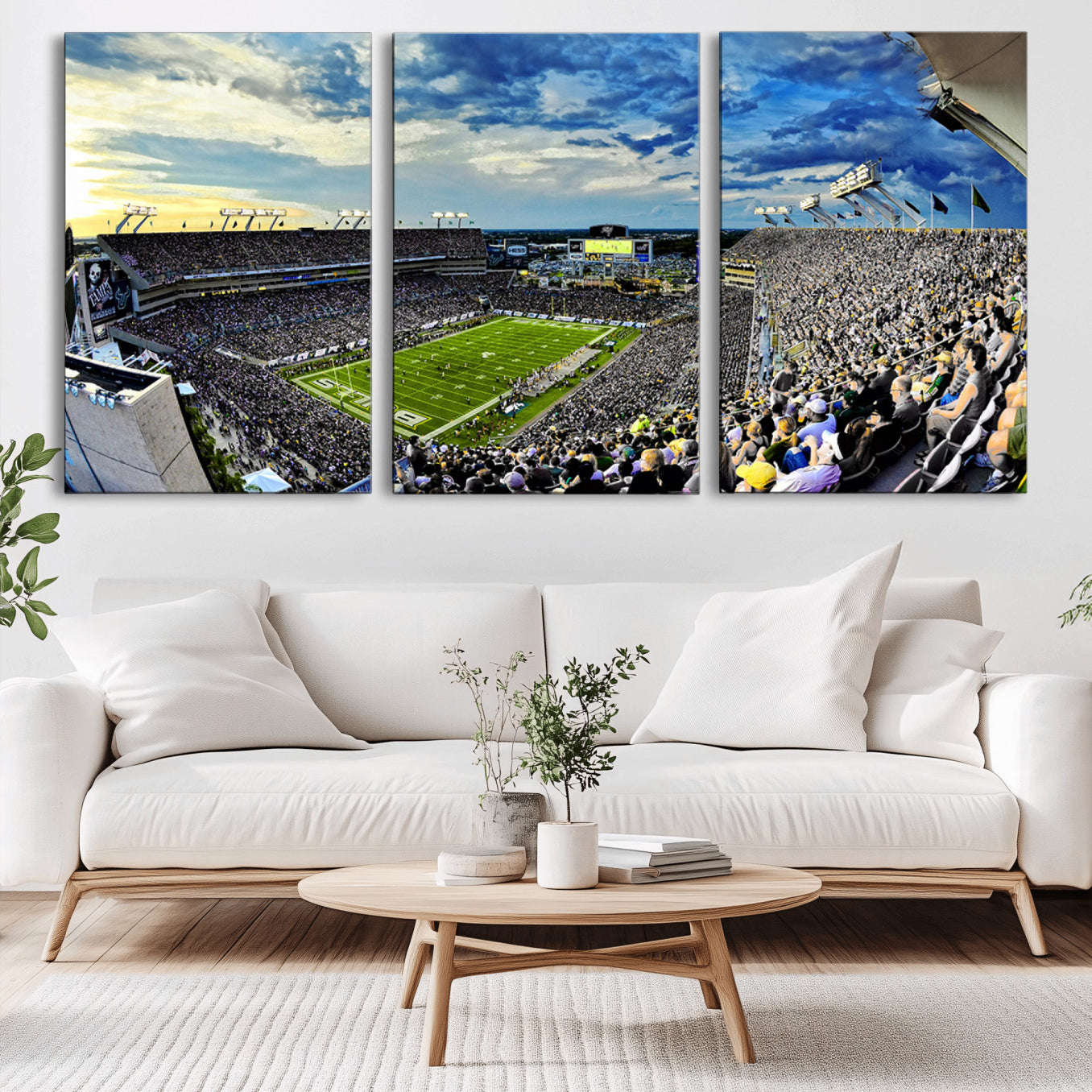 -Framed USF Bulls Football Team Print - Tampa Raymond James Stadium Wall Art Canvas Print