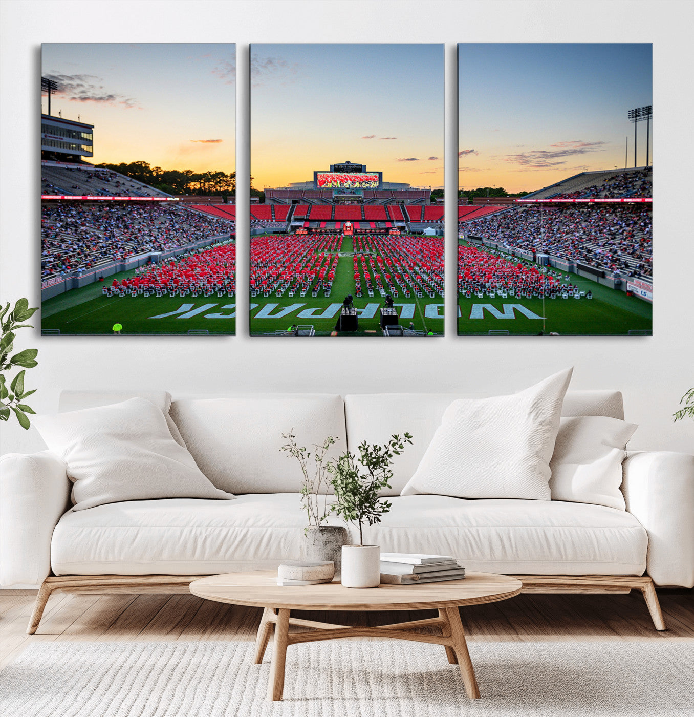 -NC State Wolfpack Football Team Print Wall Art - Raleigh Carter-Finley Stadium Wall Art Canvas Print