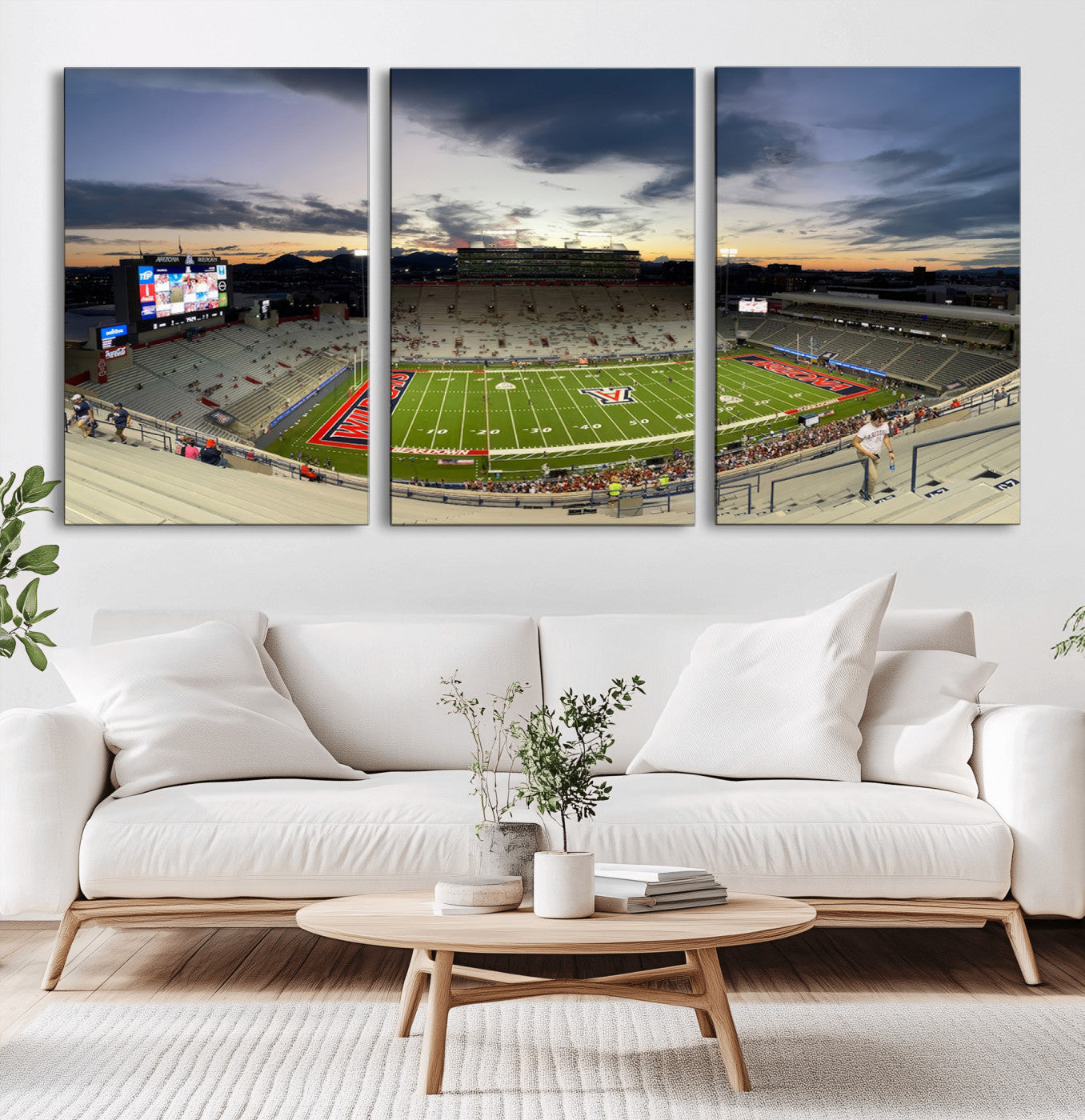 -Arizona Wildcats Football Team Print - Tucson Arizona Stadium Wall Art Canvas Print