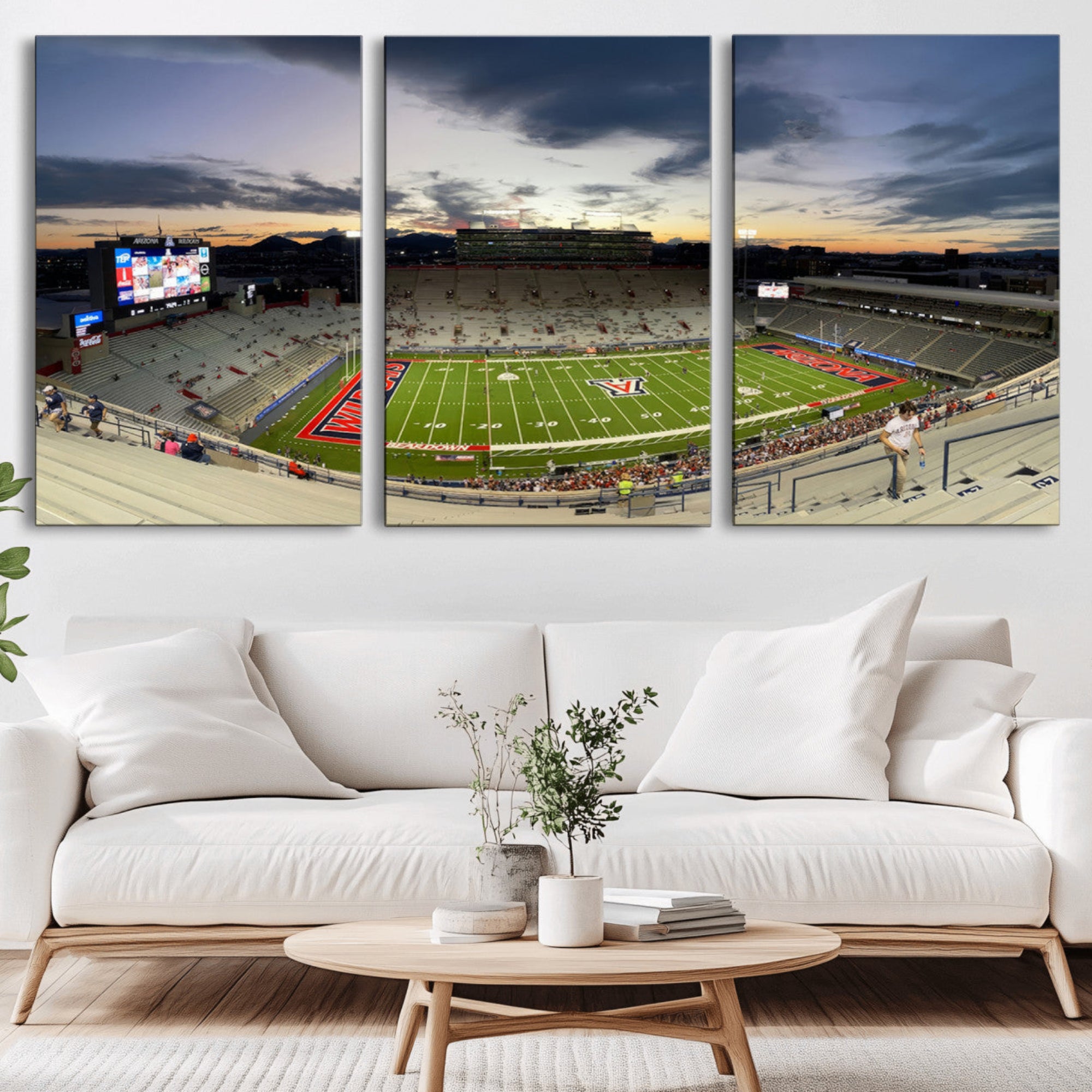 24339-MGV-CV-36X24-Arizona Wildcats Football Team Print - Tucson Arizona Stadium Wall Art Canvas Print