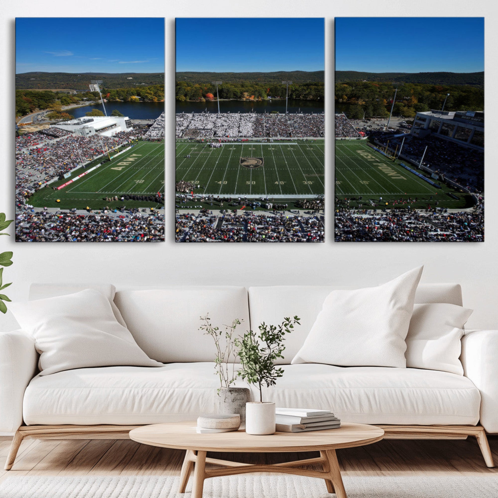 52056-MGV-CV-36X24-Army Black Knights Football Team Print - West Point Michie Stadium Wall Art Canvas Print