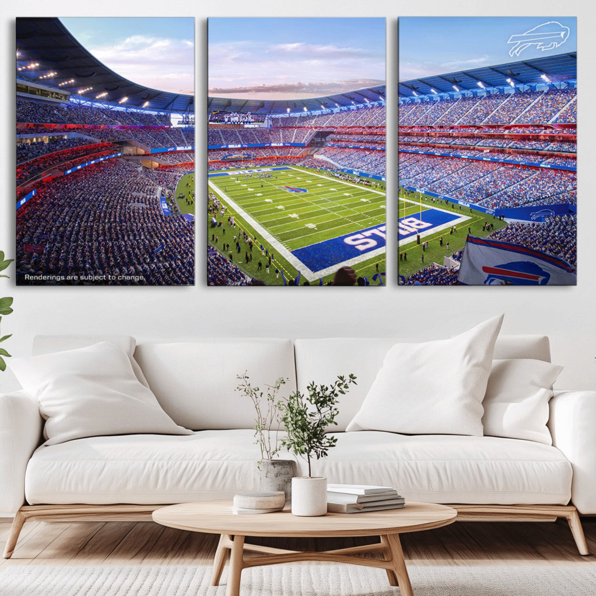 57873-MGV-CV-36X24-Buffalo Bills Football Team Print Canvas - Buffalo Highmark Stadium Wall Art Canvas Print