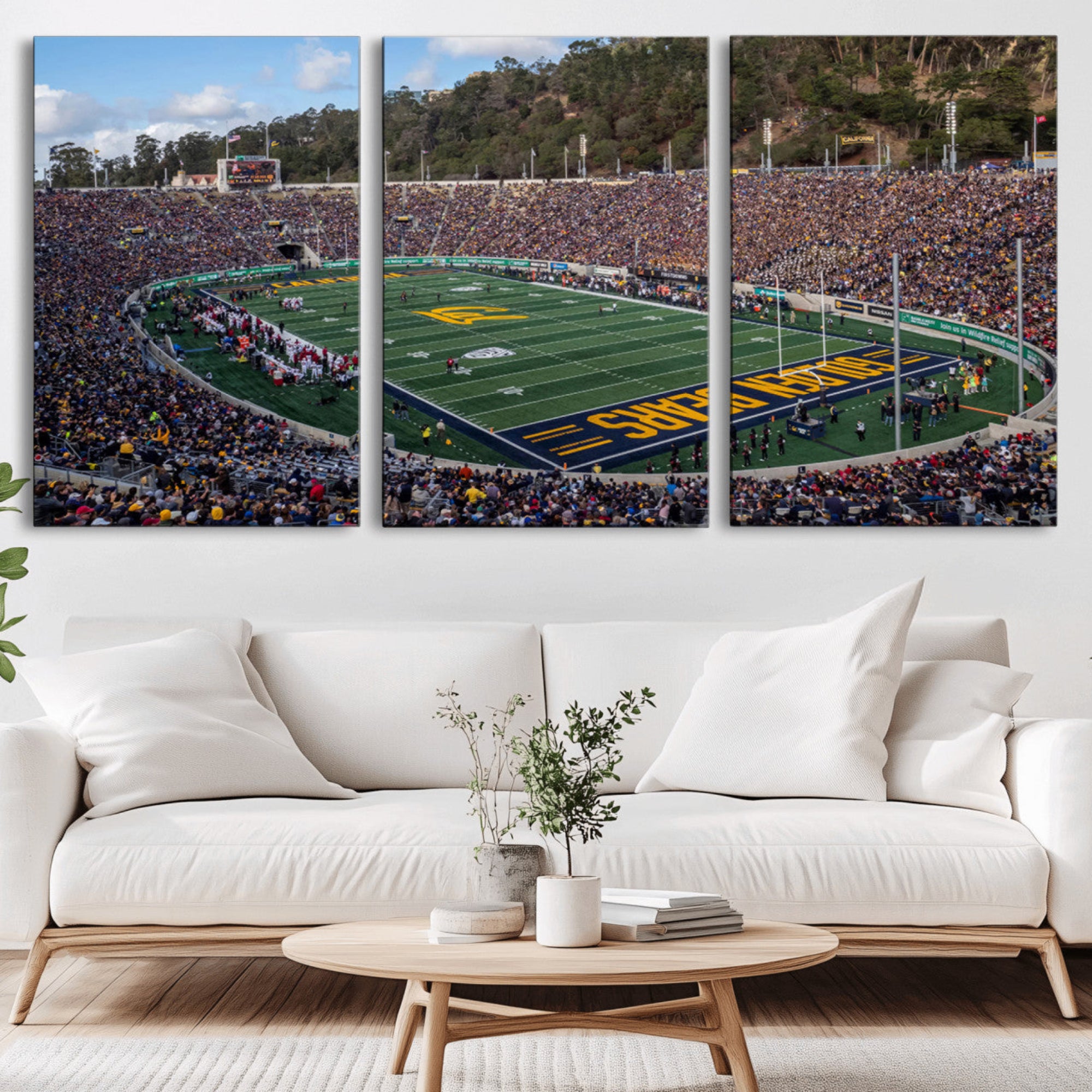 38054-MGV-CV-36X24-University of California Golden Bears Football Team Print - Berkeley California Memorial Stadium Art