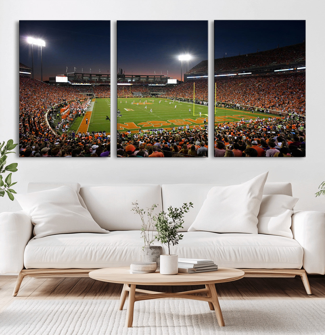 -Clemson University Tigers Art Print, Football Team Print - Clemson Memorial Stadium Wall Art Canvas