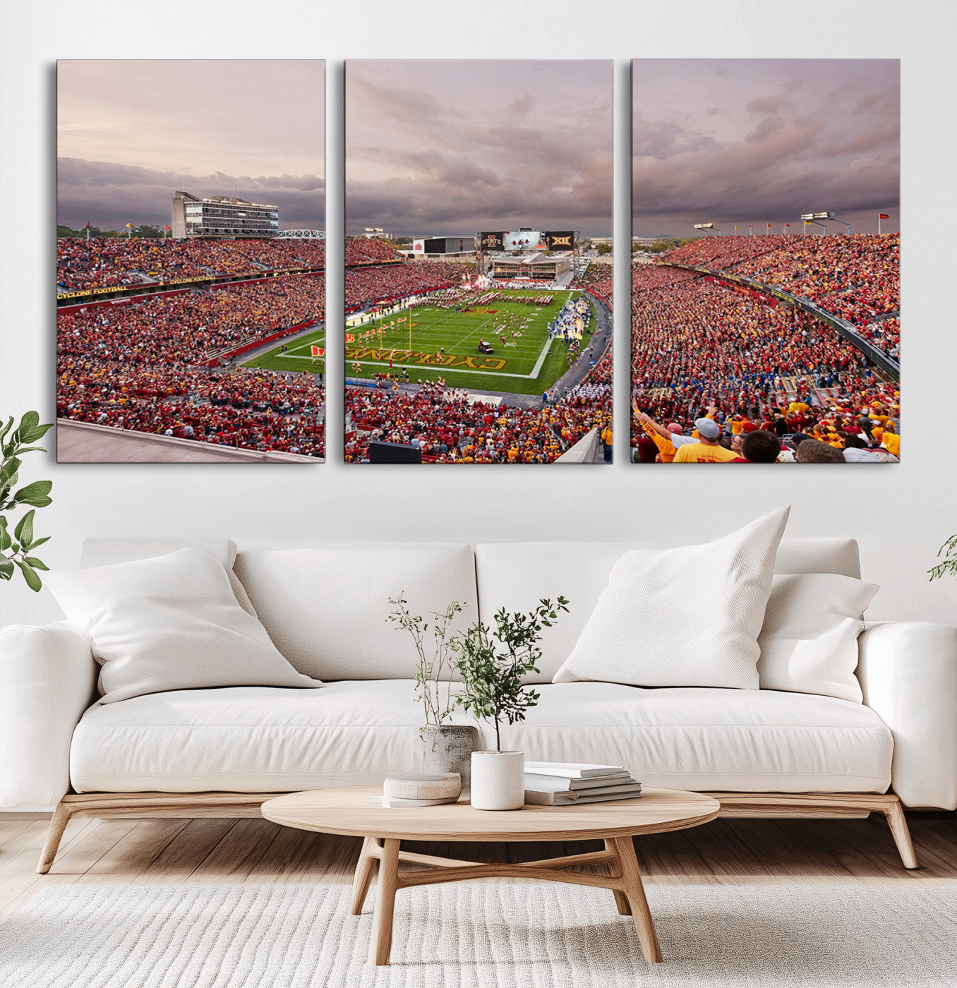 -Iowa State University Cyclones Football Team Print - Ames Jack Trice Stadium Wall Art Canvas Print