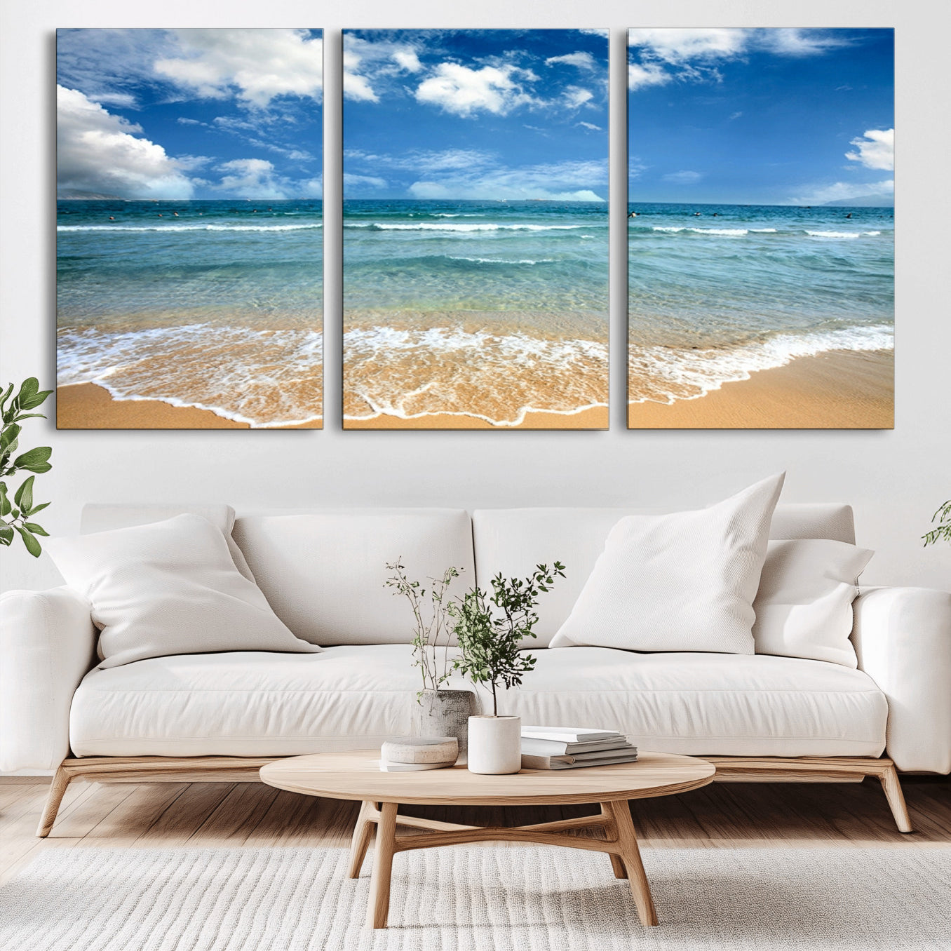 -Sea View From the Beach Canvas Print