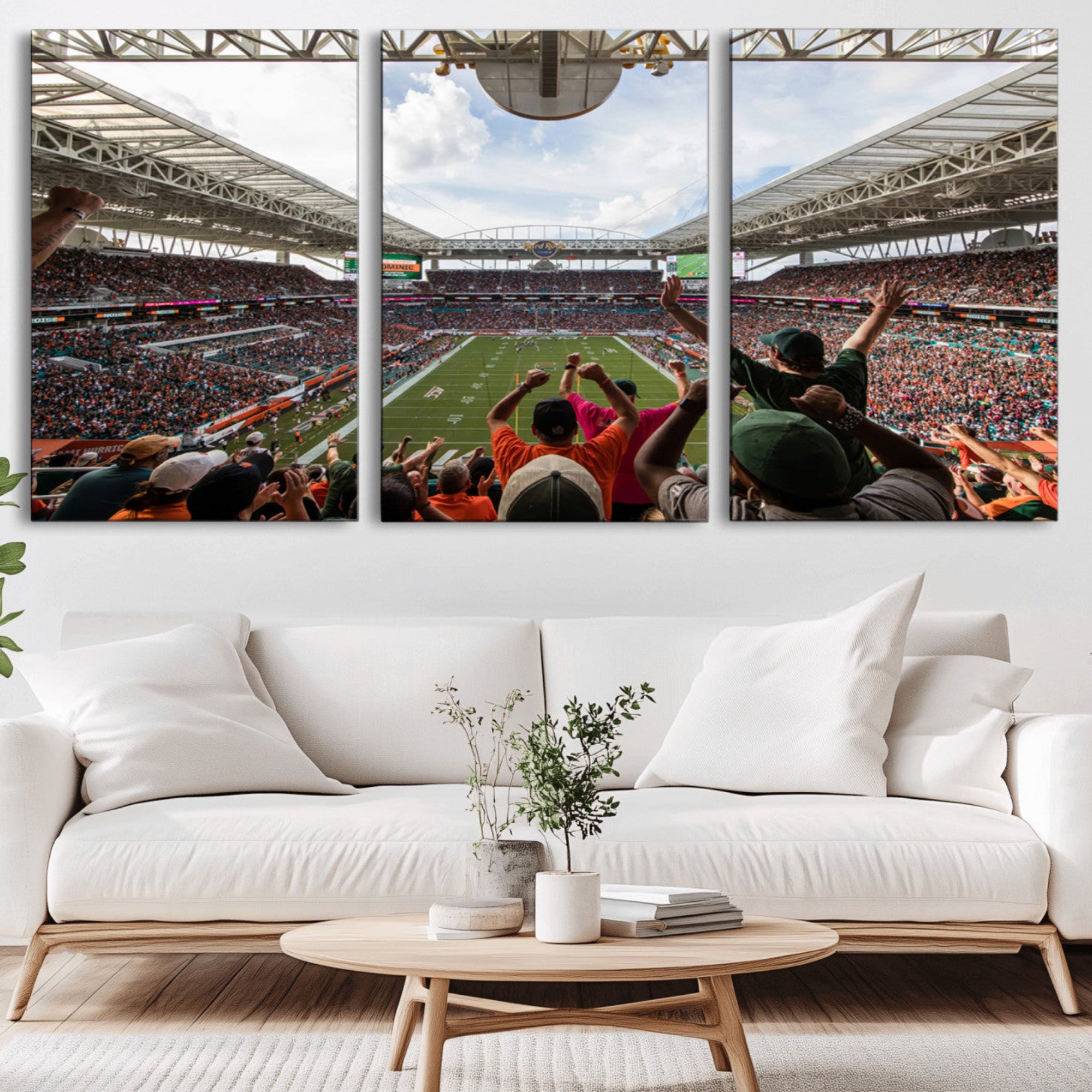 66239-MGV-CV-36X24-Miami Hurricanes Football Team Wall Art Print - Miami Hard Rock Stadium Wall Art Canvas Print