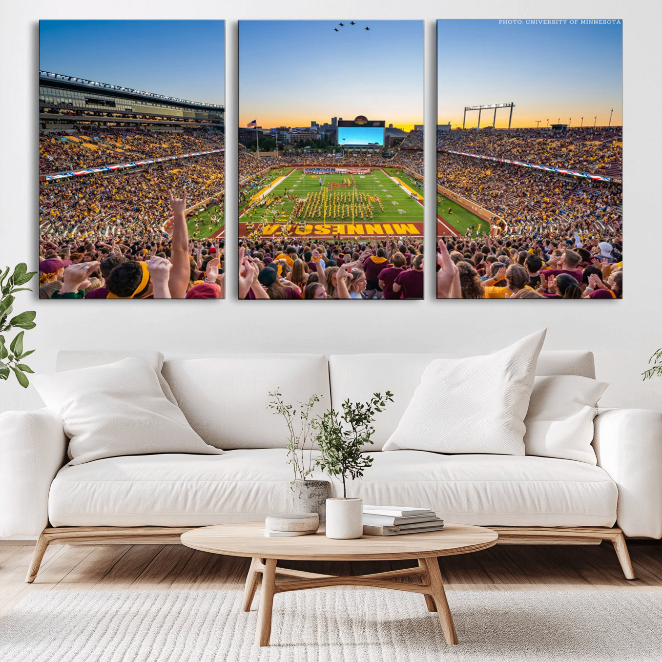 -University of Minnesota Golden Gophers Football Team Print - Minneapolis Huntington Bank Stadium