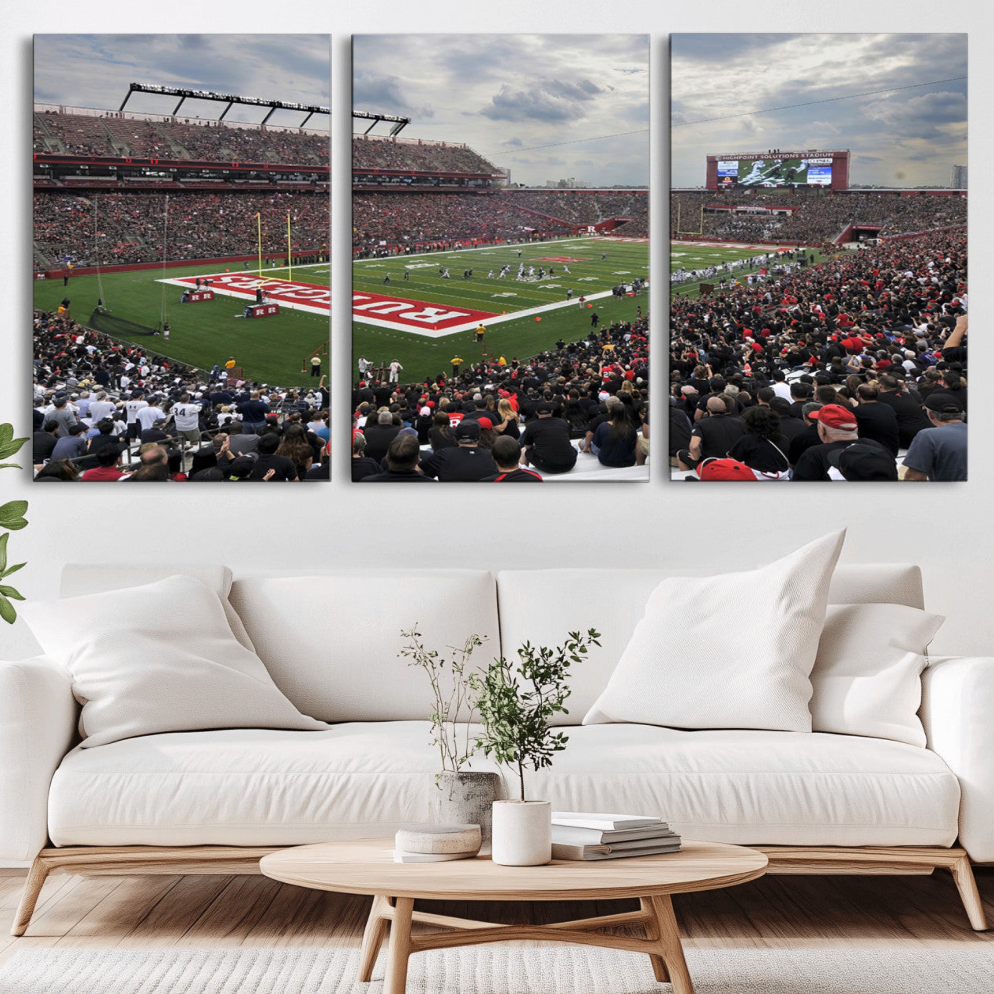 66777-MGV-CV-36X24-Rutgers Scarlet Knights Football Team Print - SHI Stadium, Piscataway Wall Art Canvas Print